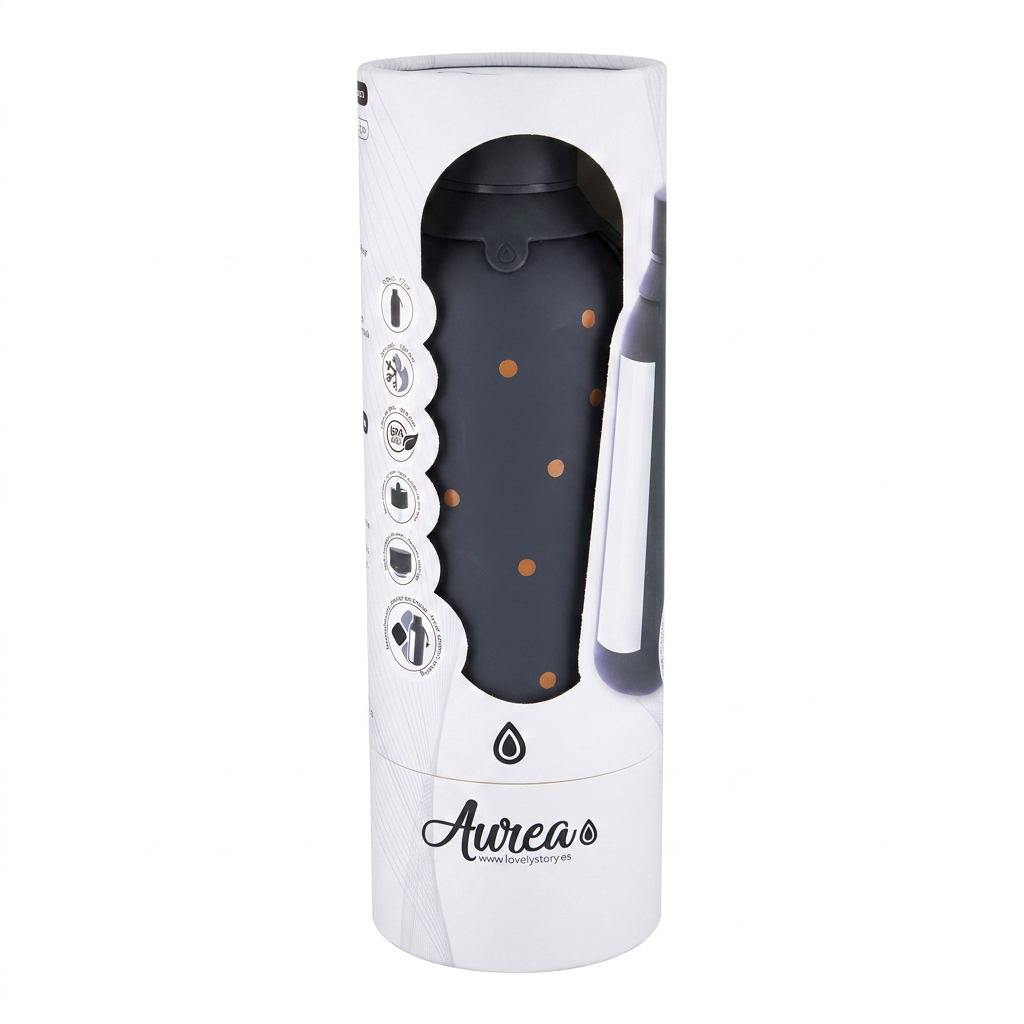 Botella Térmica de Acero Inoxidable con Interior Cerámico y Doble Tapón – Petite Dots | Aurea