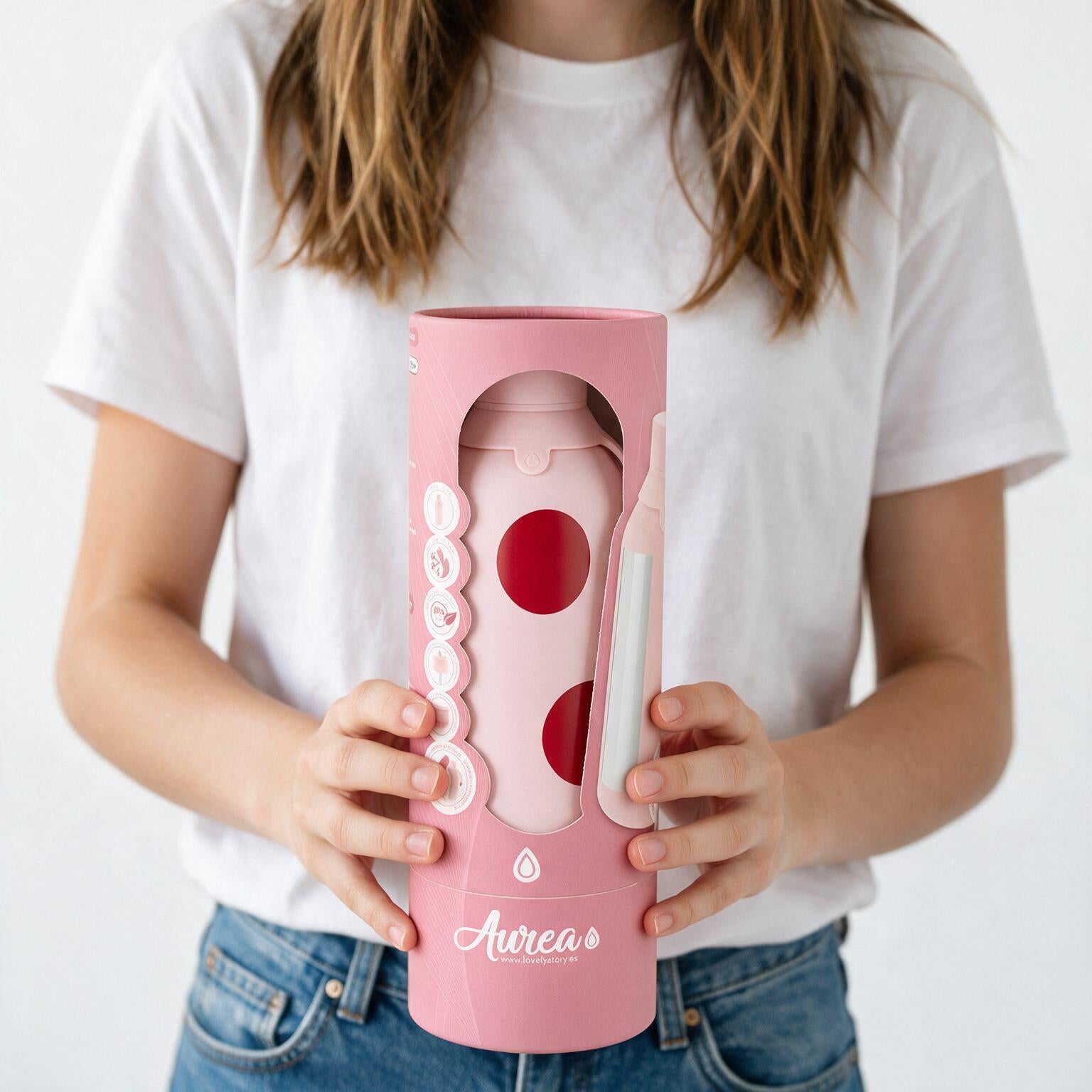 Botella Térmica de Acero Inoxidable con Interior Cerámico y Doble Tapón – Bold Dots | Aurea