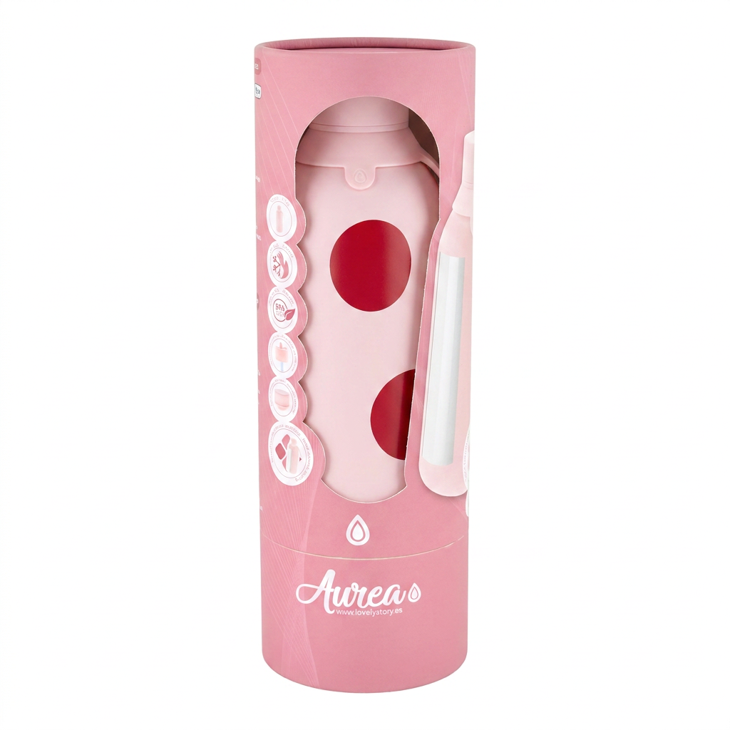 Botella Térmica de Acero Inoxidable con Interior Cerámico y Doble Tapón – Bold Dots | Aurea