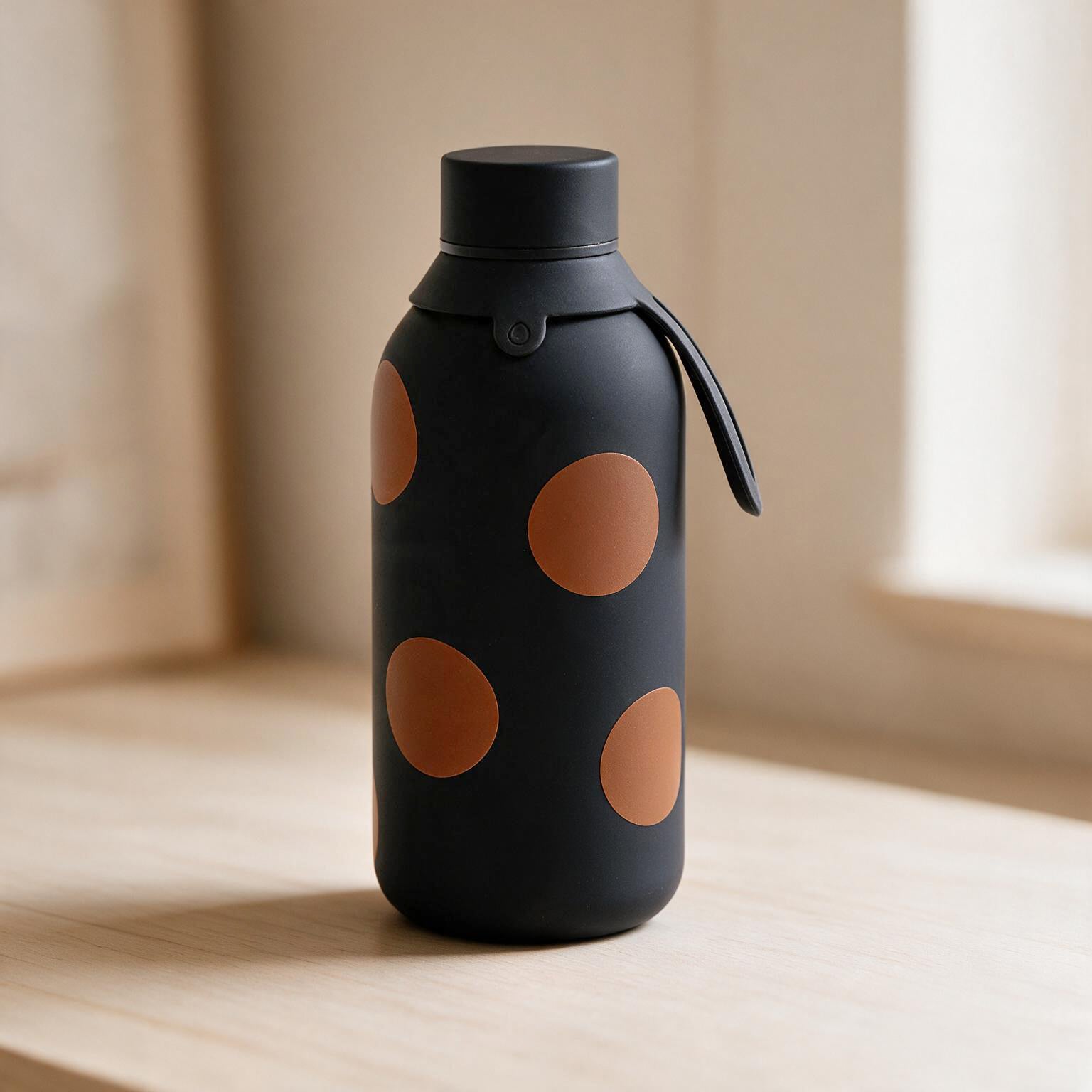 Botella Térmica de Acero Inoxidable con Interior Cerámico y Doble Tapón – Bold Dots | Aurea