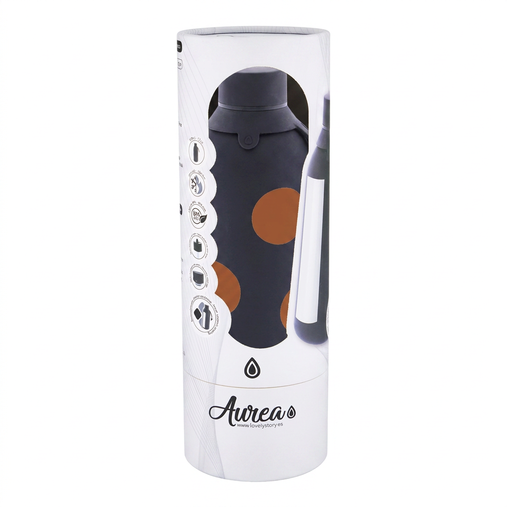 Botella Térmica de Acero Inoxidable con Interior Cerámico y Doble Tapón – Bold Dots | Aurea