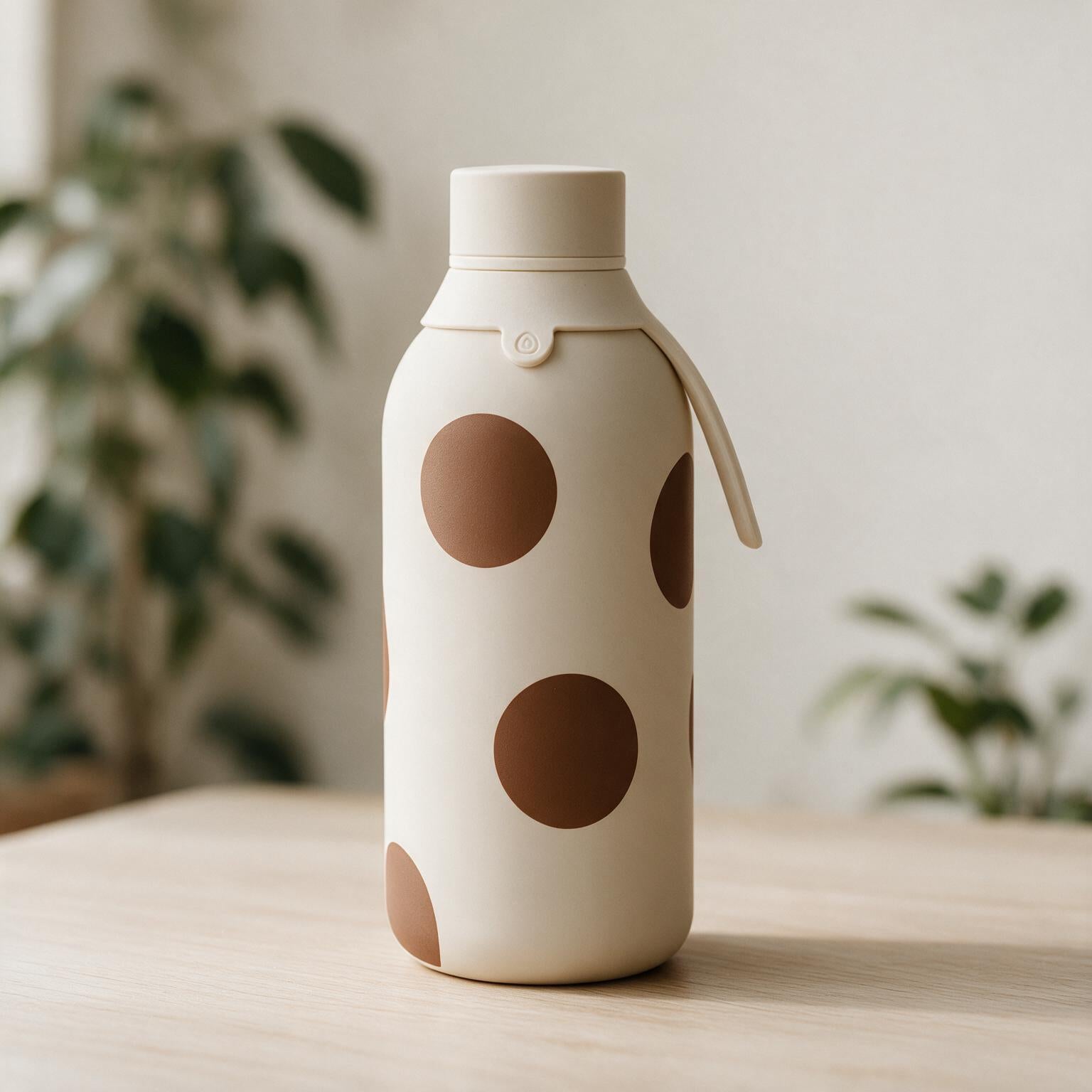 Botella Térmica de Acero Inoxidable con Interior Cerámico y Doble Tapón – Bold Dots | Aurea