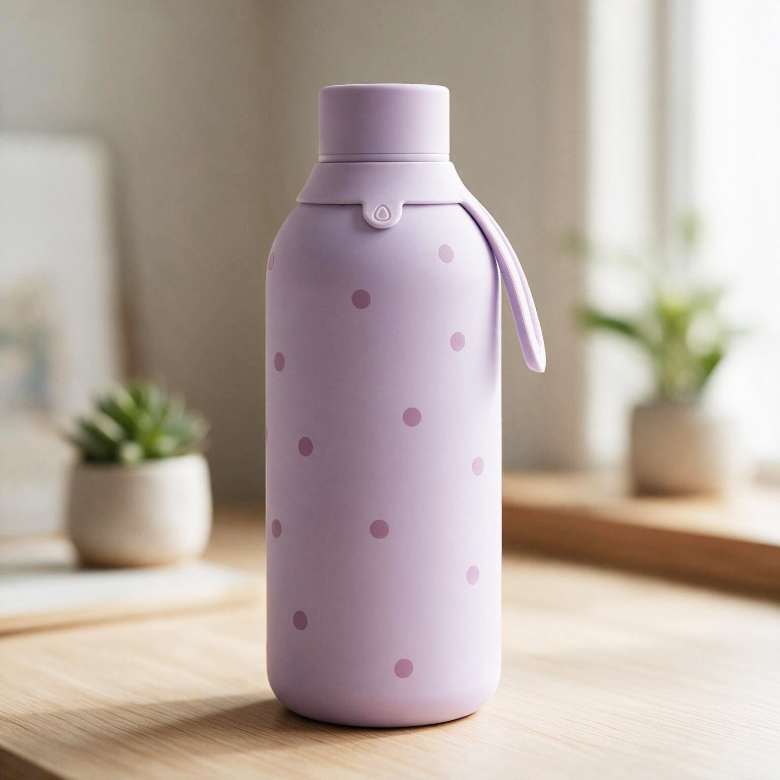 Botella Térmica de Acero Inoxidable con Interior Cerámico y Doble Tapón – Pastel Dots | Aurea