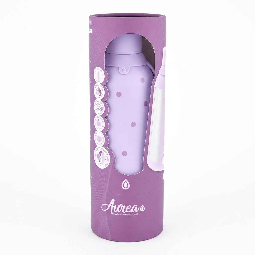Botella Térmica de Acero Inoxidable con Interior Cerámico y Doble Tapón – Pastel Dots | Aurea