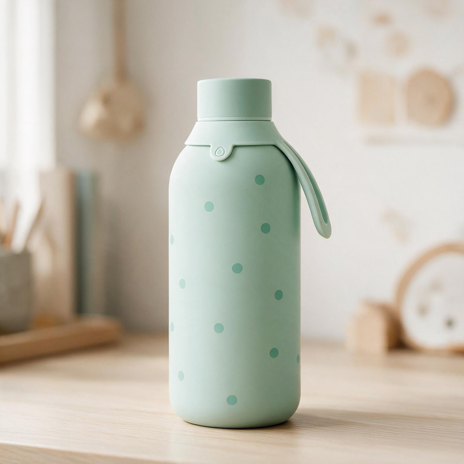 Botella Térmica de Acero Inoxidable con Interior Cerámico y Doble Tapón – Pastel Dots | Aurea