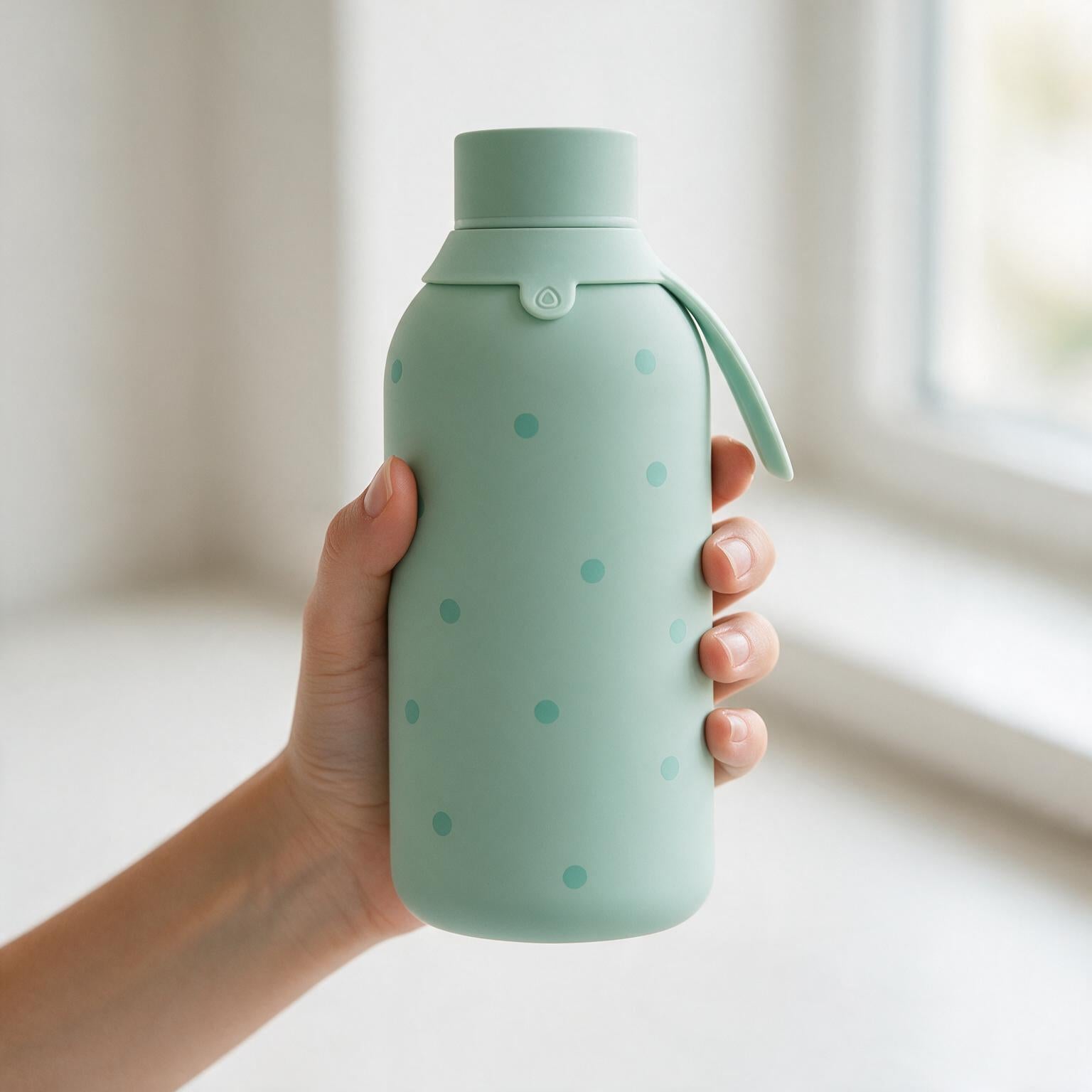 Botella Térmica de Acero Inoxidable con Interior Cerámico y Doble Tapón – Pastel Dots | Aurea