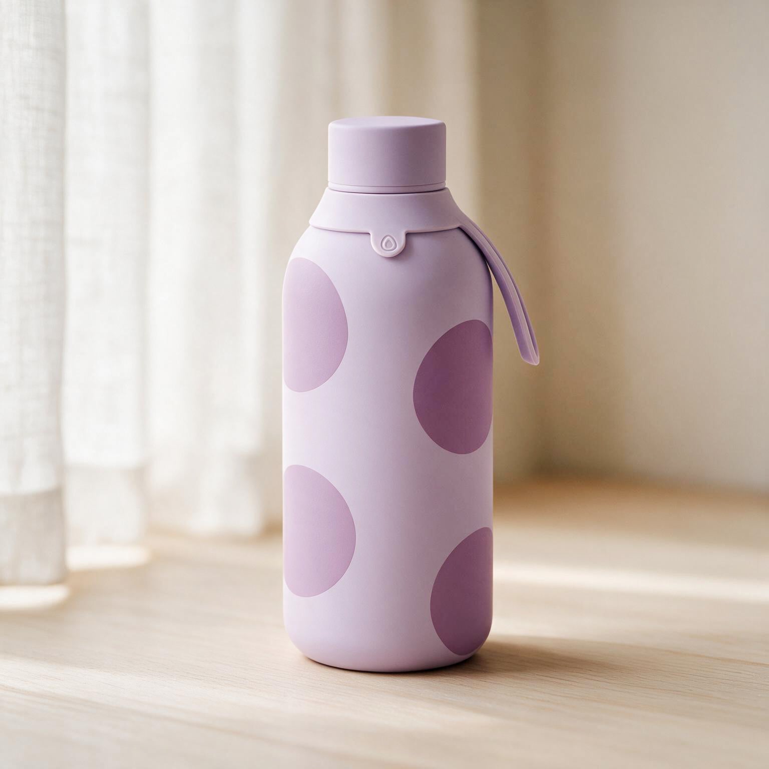 Botella Térmica de Acero Inoxidable con Interior Cerámico y Doble Tapón – Happy Dots | Aurea