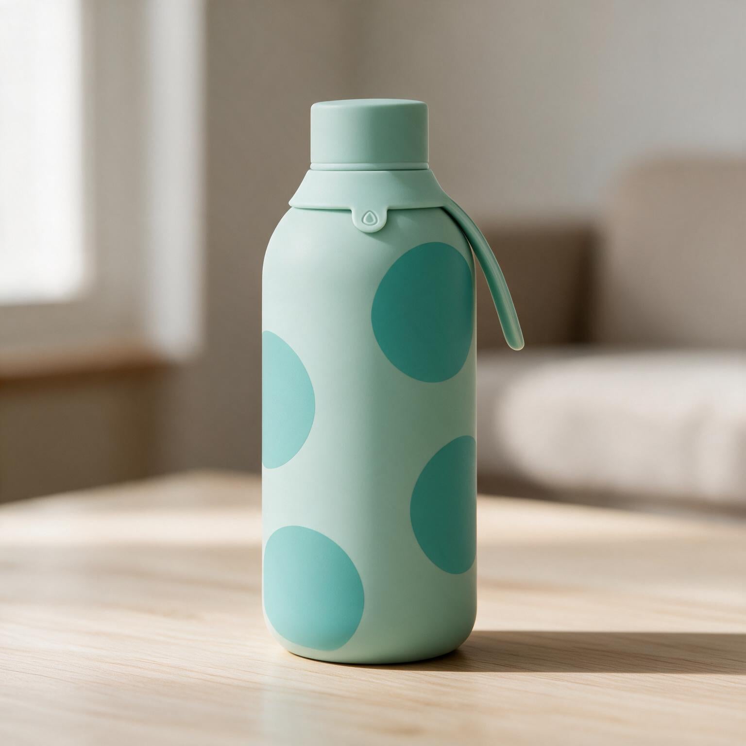 Botella Térmica de Acero Inoxidable con Interior Cerámico y Doble Tapón – Happy Dots | Aurea