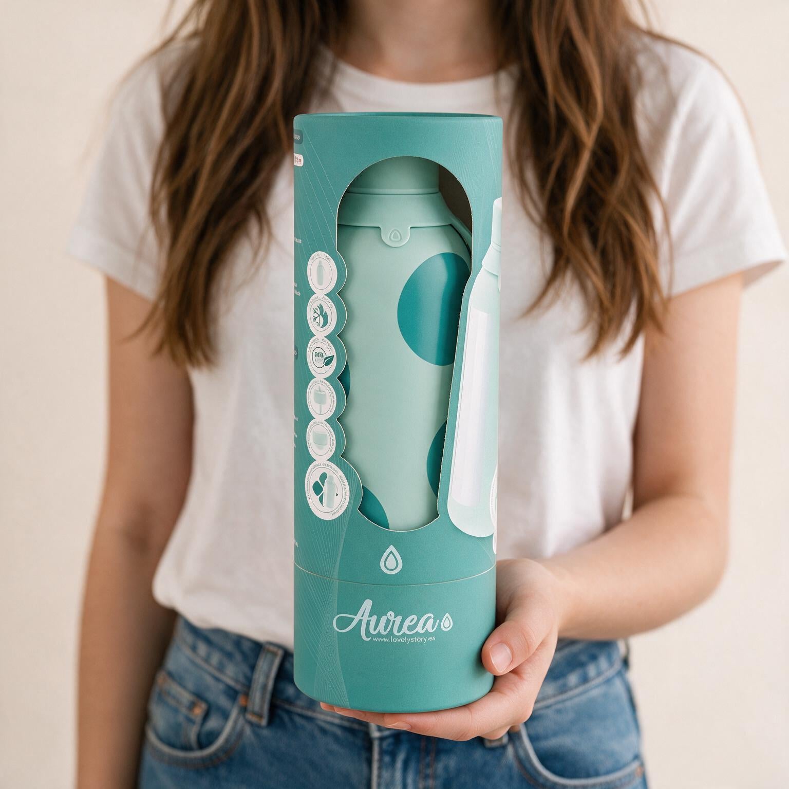 Botella Térmica de Acero Inoxidable con Interior Cerámico y Doble Tapón – Happy Dots | Aurea