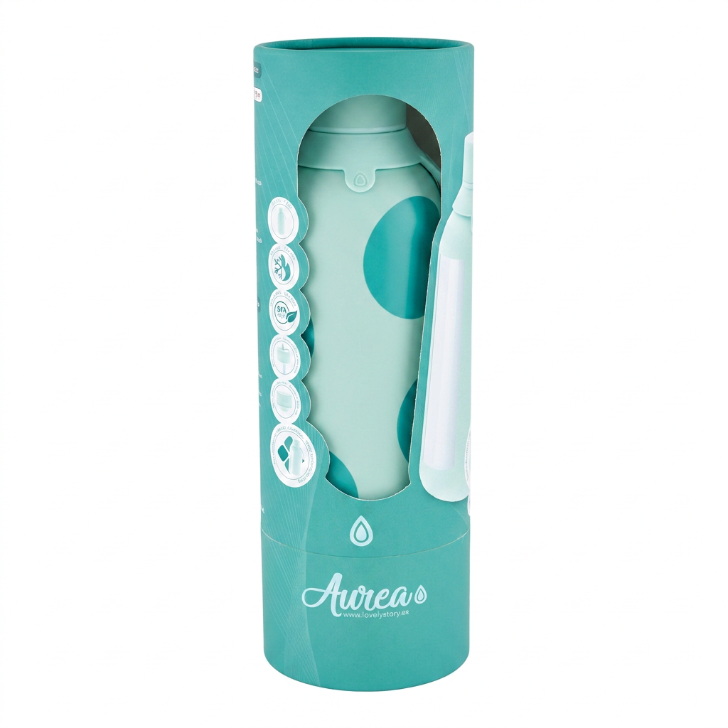 Botella Térmica de Acero Inoxidable con Interior Cerámico y Doble Tapón – Happy Dots | Aurea