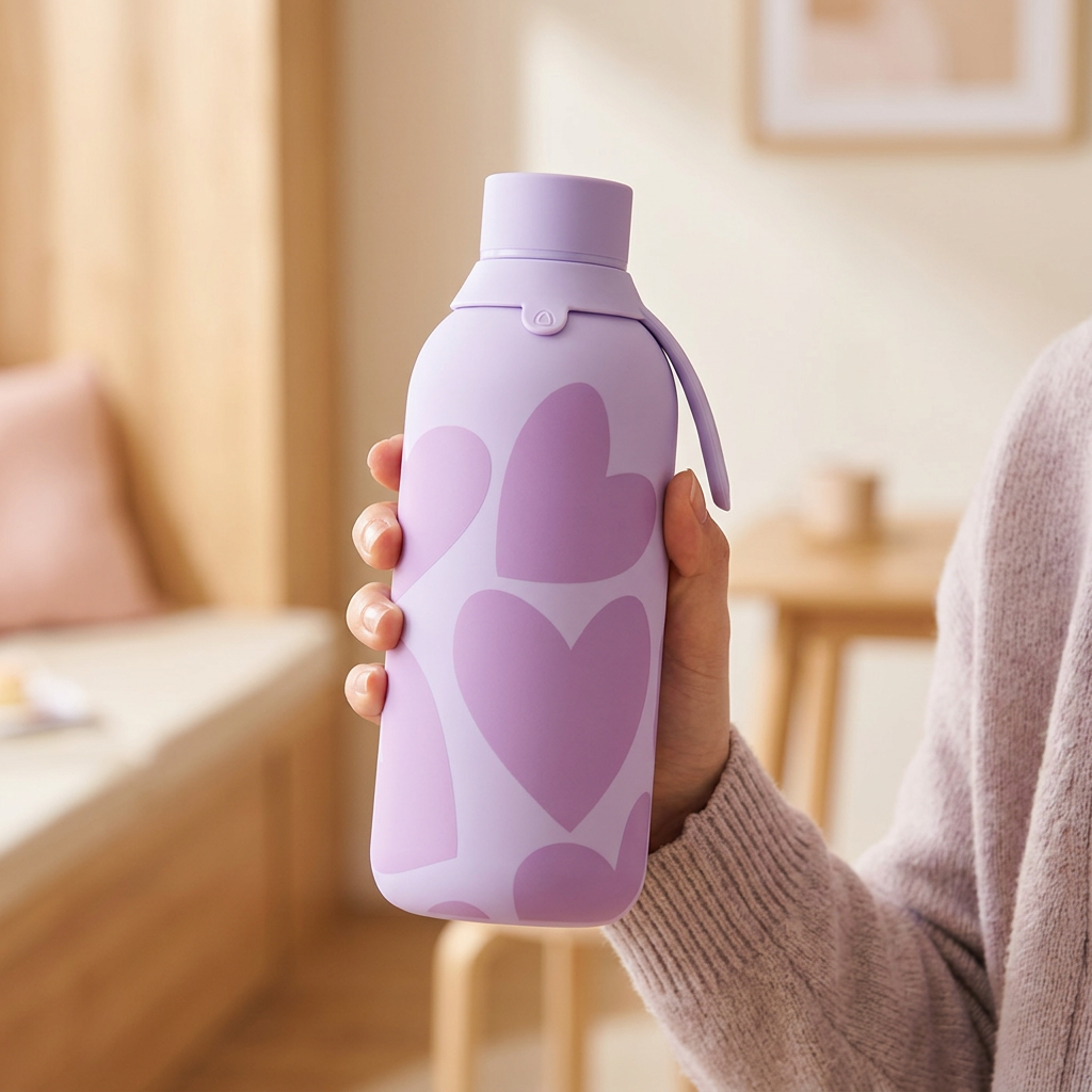 Botella Térmica de Acero Inoxidable con Interior Cerámico y Doble Tapón – Sweet Love | Aurea