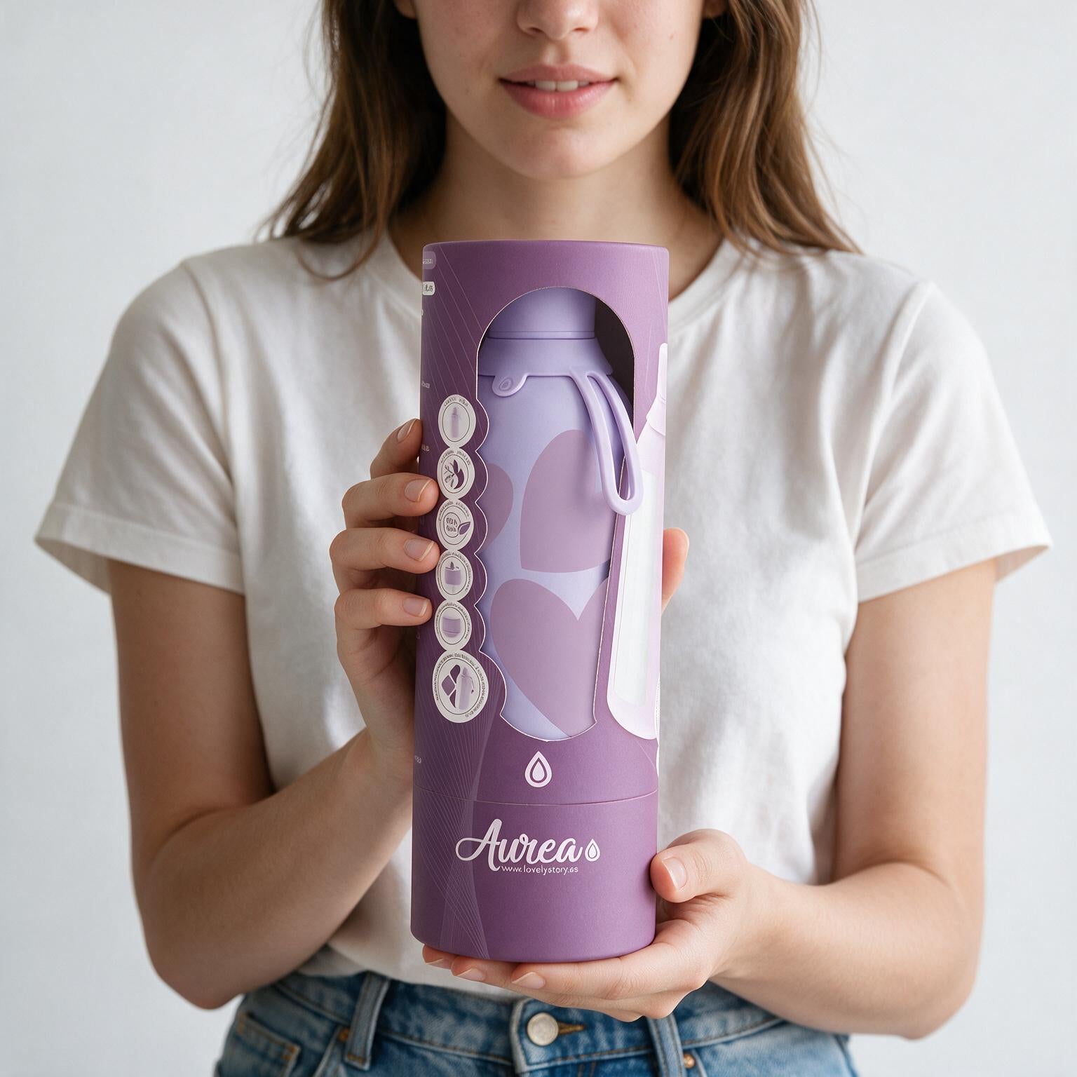 Botella Térmica de Acero Inoxidable con Interior Cerámico y Doble Tapón – Sweet Love | Aurea