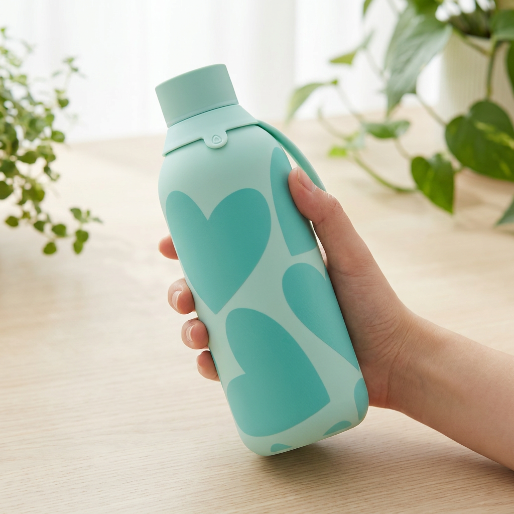 Botella Térmica de Acero Inoxidable con Interior Cerámico y Doble Tapón – Sweet Love | Aurea