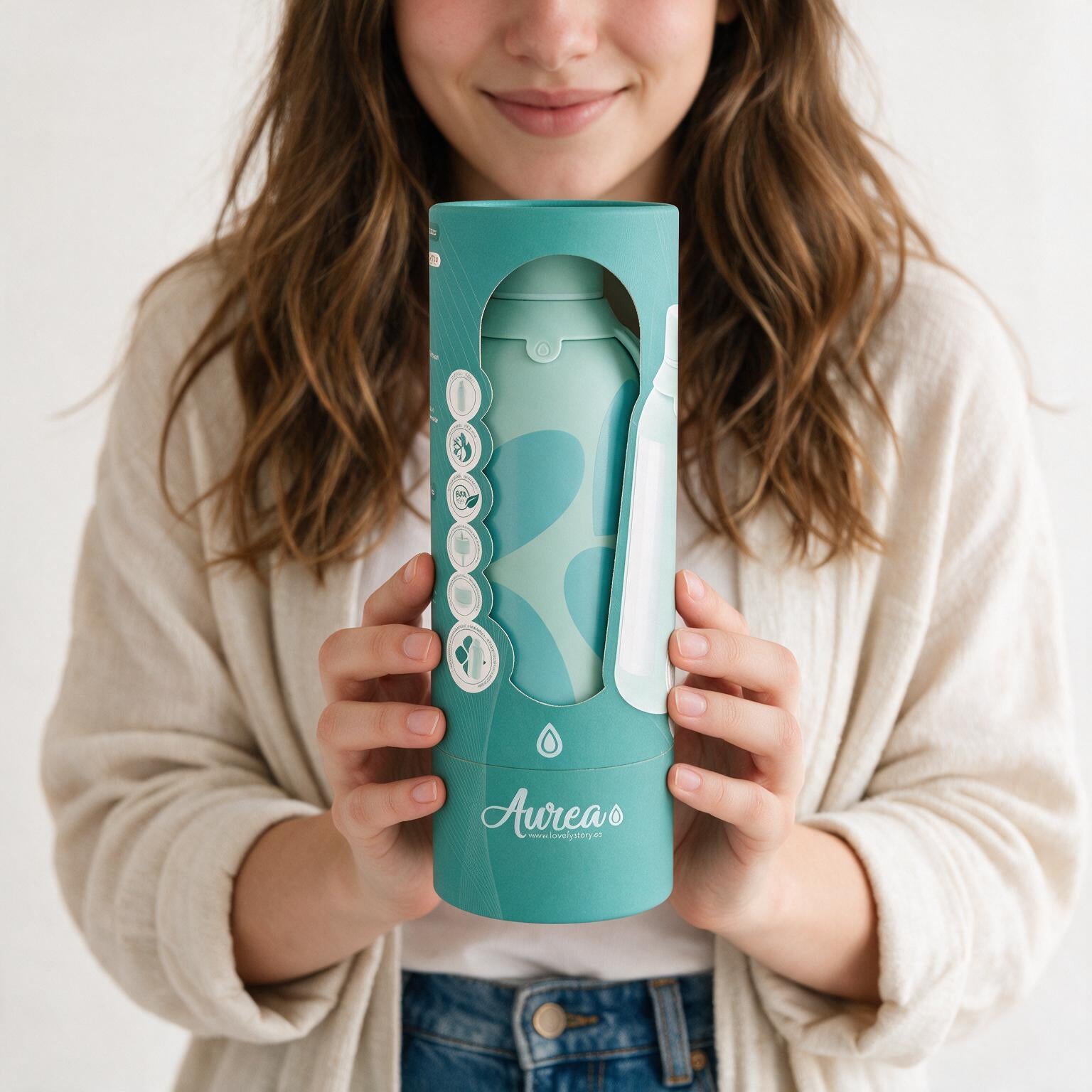 Botella Térmica de Acero Inoxidable con Interior Cerámico y Doble Tapón – Sweet Love | Aurea