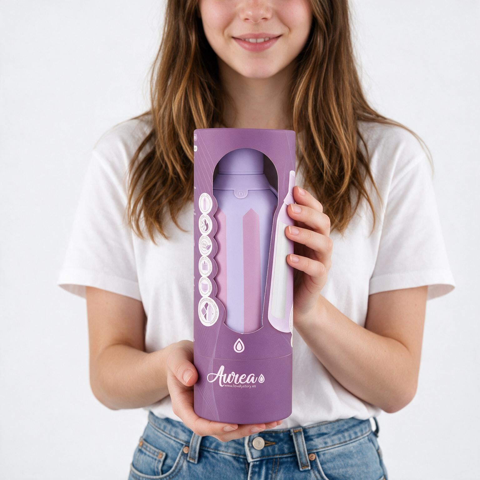 Botella Térmica de Acero Inoxidable con Interior Cerámico y Doble Tapón – Candy Lines | Aurea