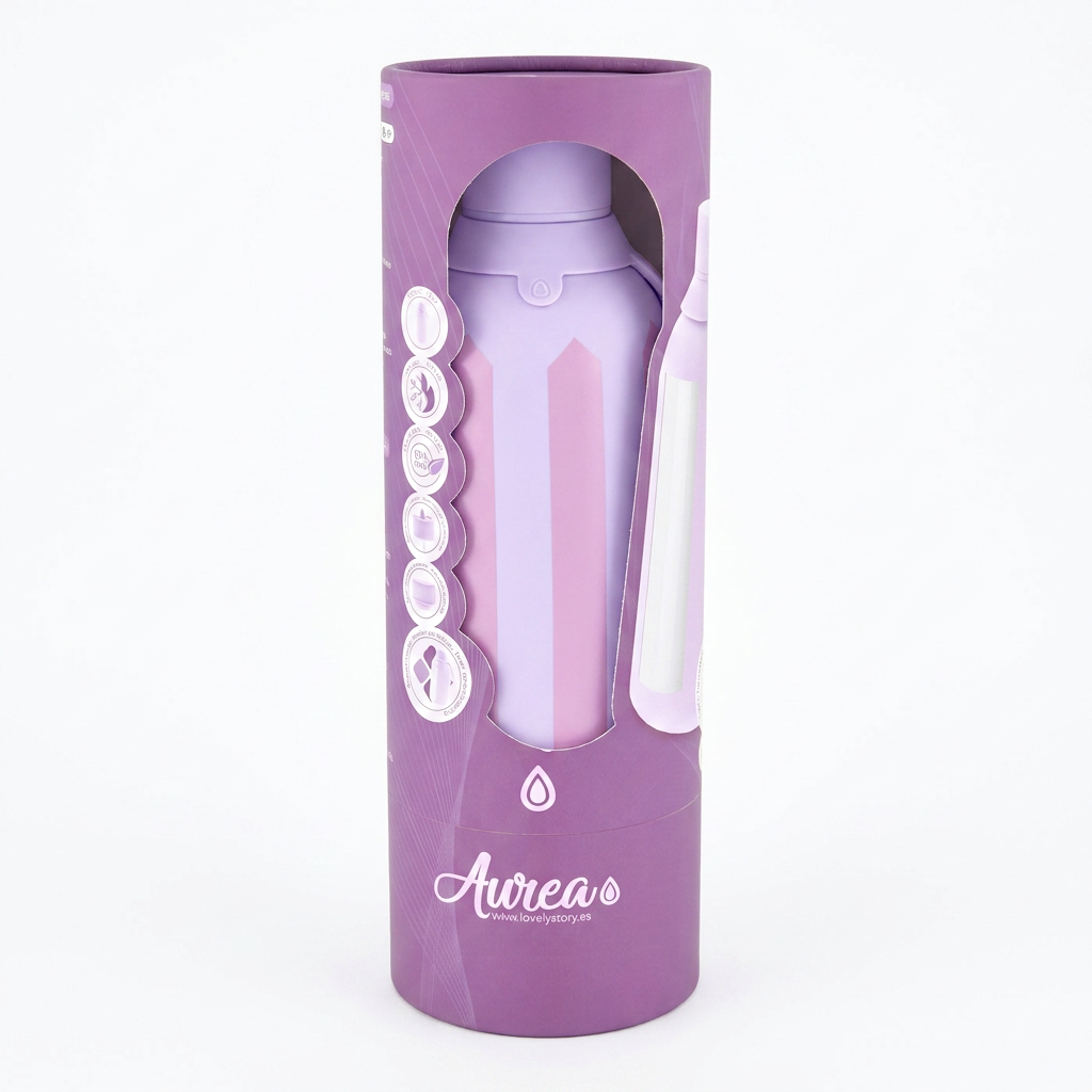 Botella Térmica de Acero Inoxidable con Interior Cerámico y Doble Tapón – Candy Lines | Aurea