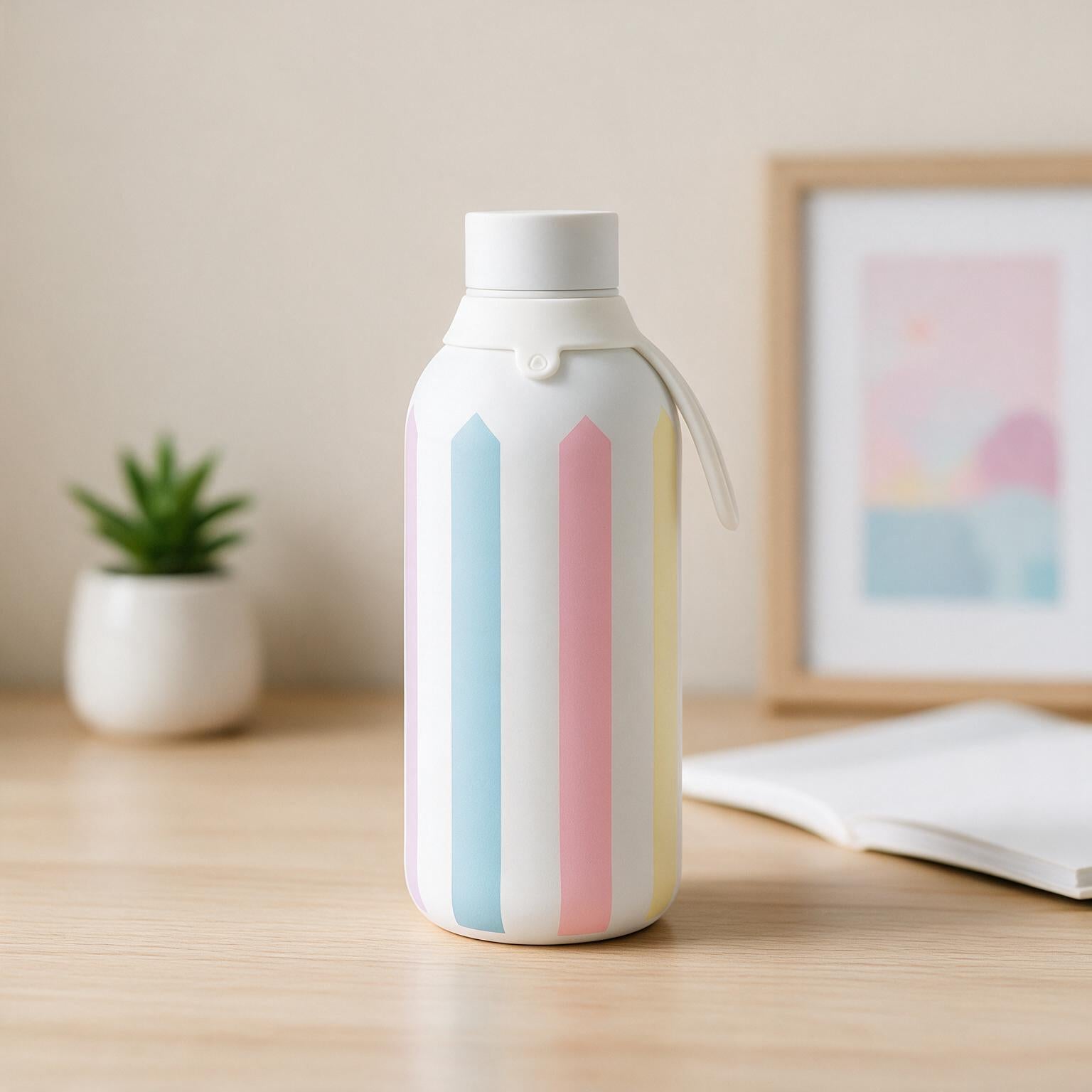 Botella Térmica de Acero Inoxidable con Interior Cerámico y Doble Tapón – Candy Lines | Aurea