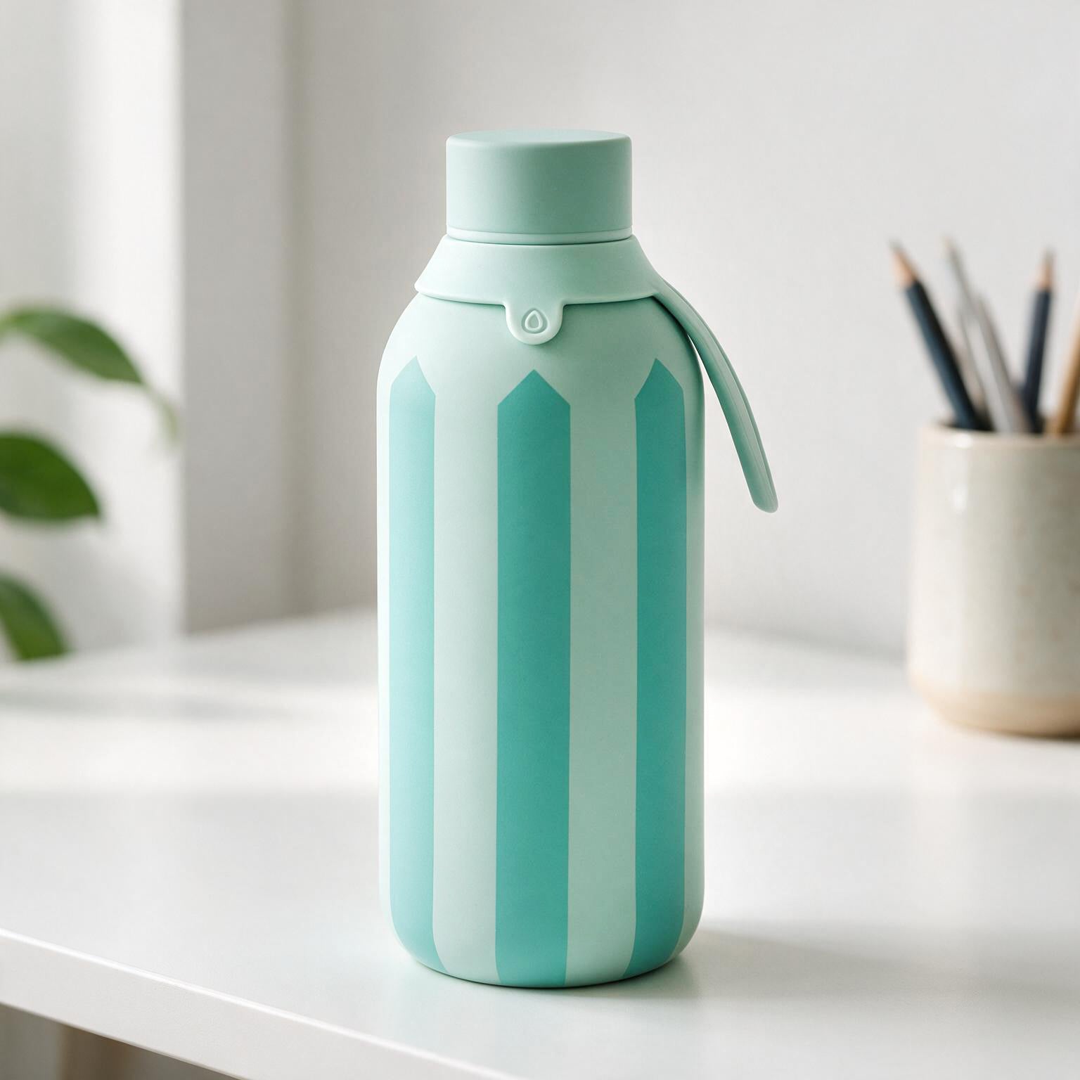 Botella Térmica de Acero Inoxidable con Interior Cerámico y Doble Tapón – Candy Lines | Aurea