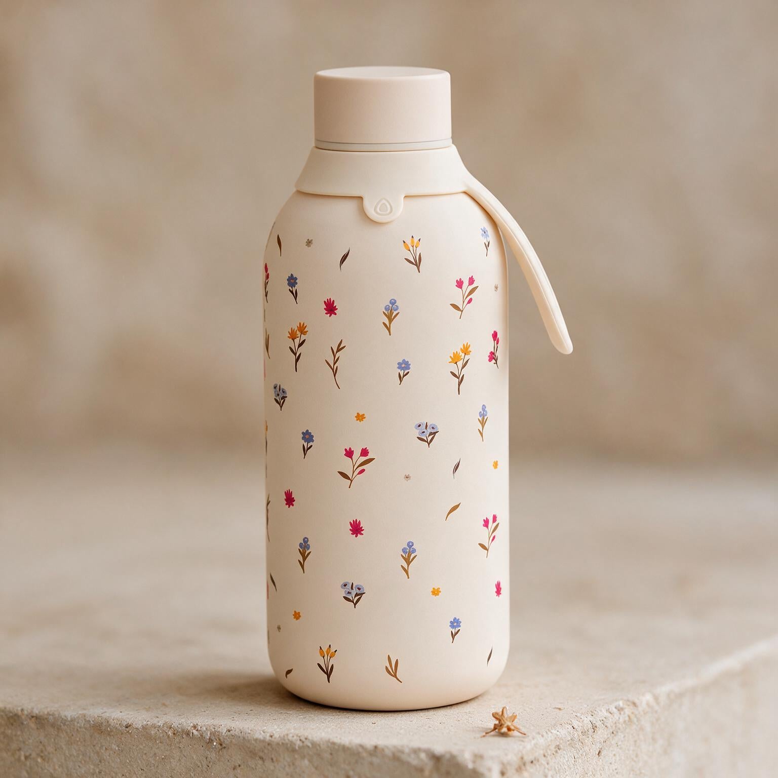 Botella Térmica de Acero Inoxidable con Interior Cerámico y Doble Tapón – Little Bloom | Aurea