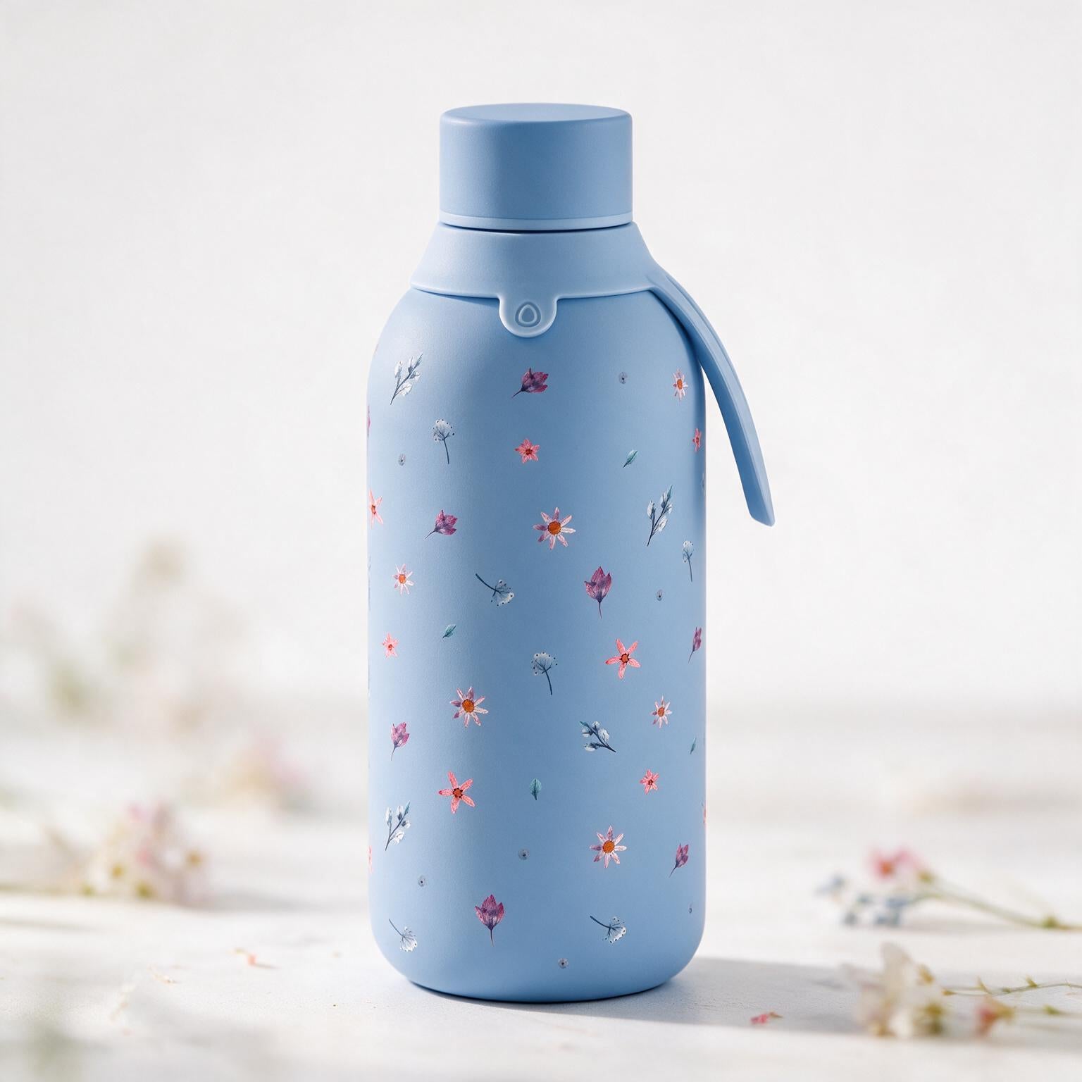 Botella Térmica de Acero Inoxidable con Interior Cerámico y Doble Tapón – Little Bloom | Aurea