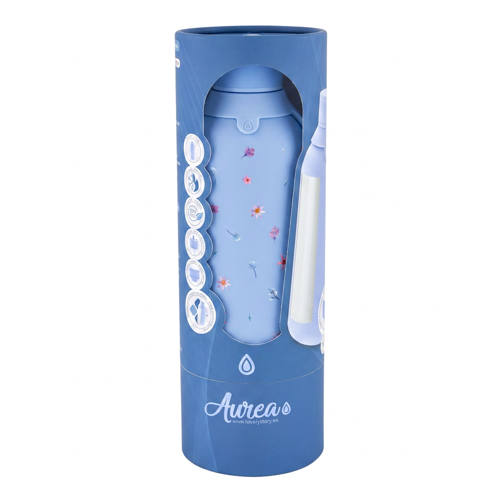 Botella Térmica de Acero Inoxidable con Interior Cerámico y Doble Tapón – Little Bloom | Aurea