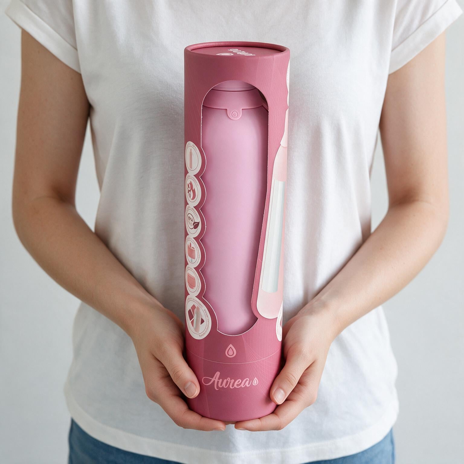 Botella Térmica de Acero Inoxidable con Interior Cerámico y Doble Tapón – Lisa | Aurea