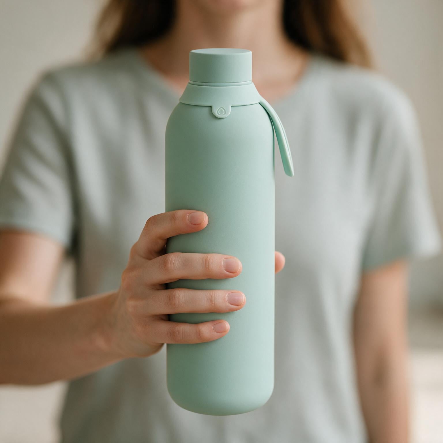 Botella Térmica de Acero Inoxidable con Interior Cerámico y Doble Tapón – Lisa | Aurea