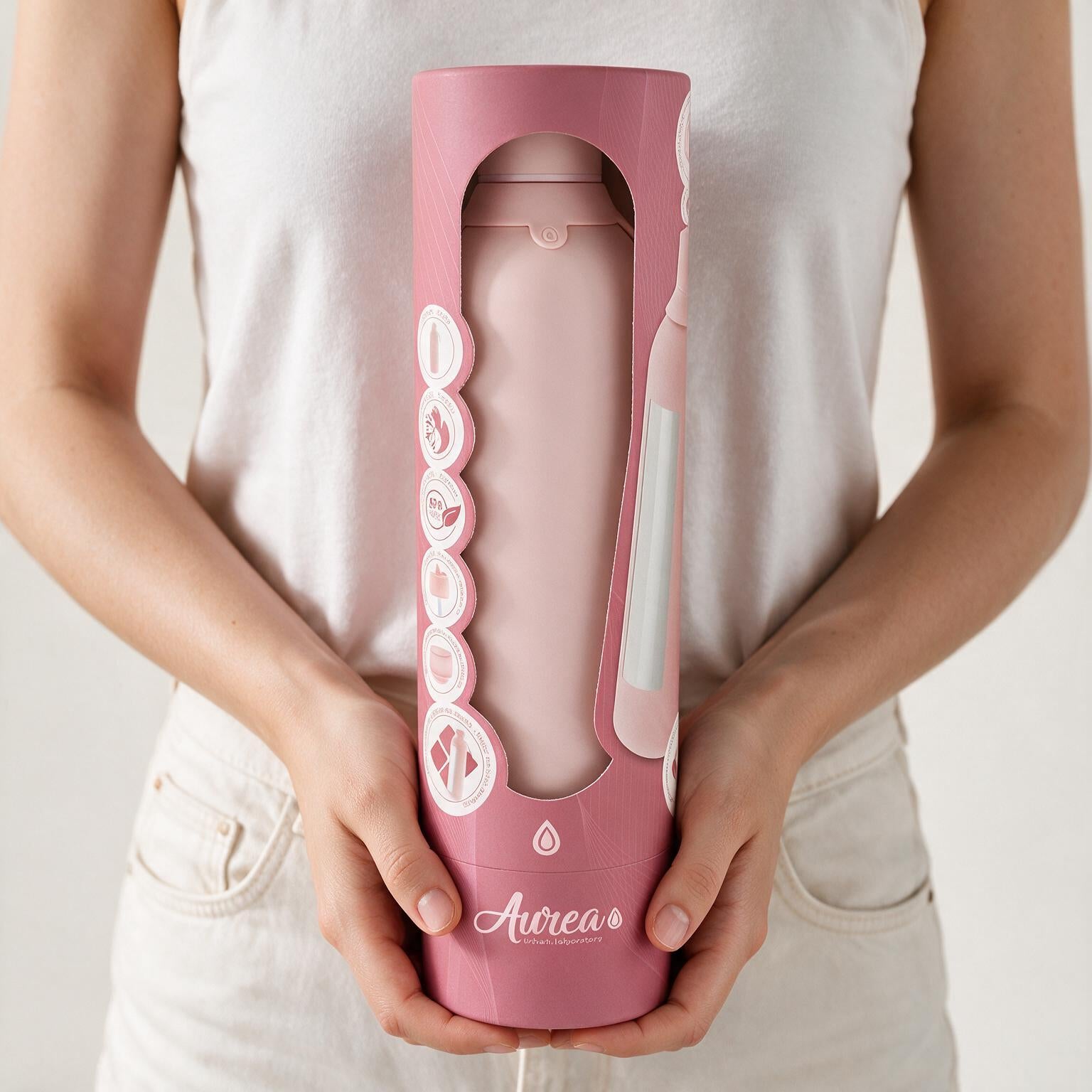 Botella Térmica de Acero Inoxidable con Interior Cerámico y Doble Tapón – Lisa | Aurea