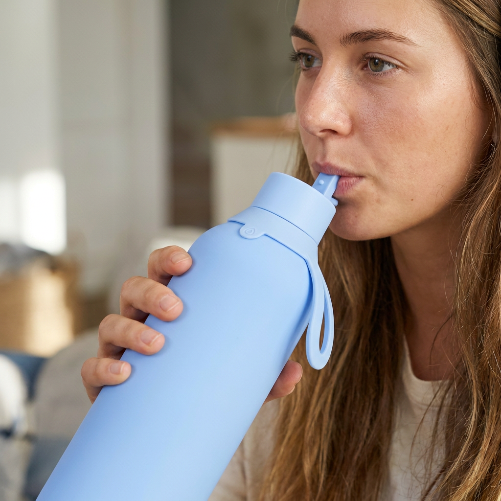 Botella Térmica de Acero Inoxidable con Interior Cerámico y Doble Tapón – Lisa | Aurea