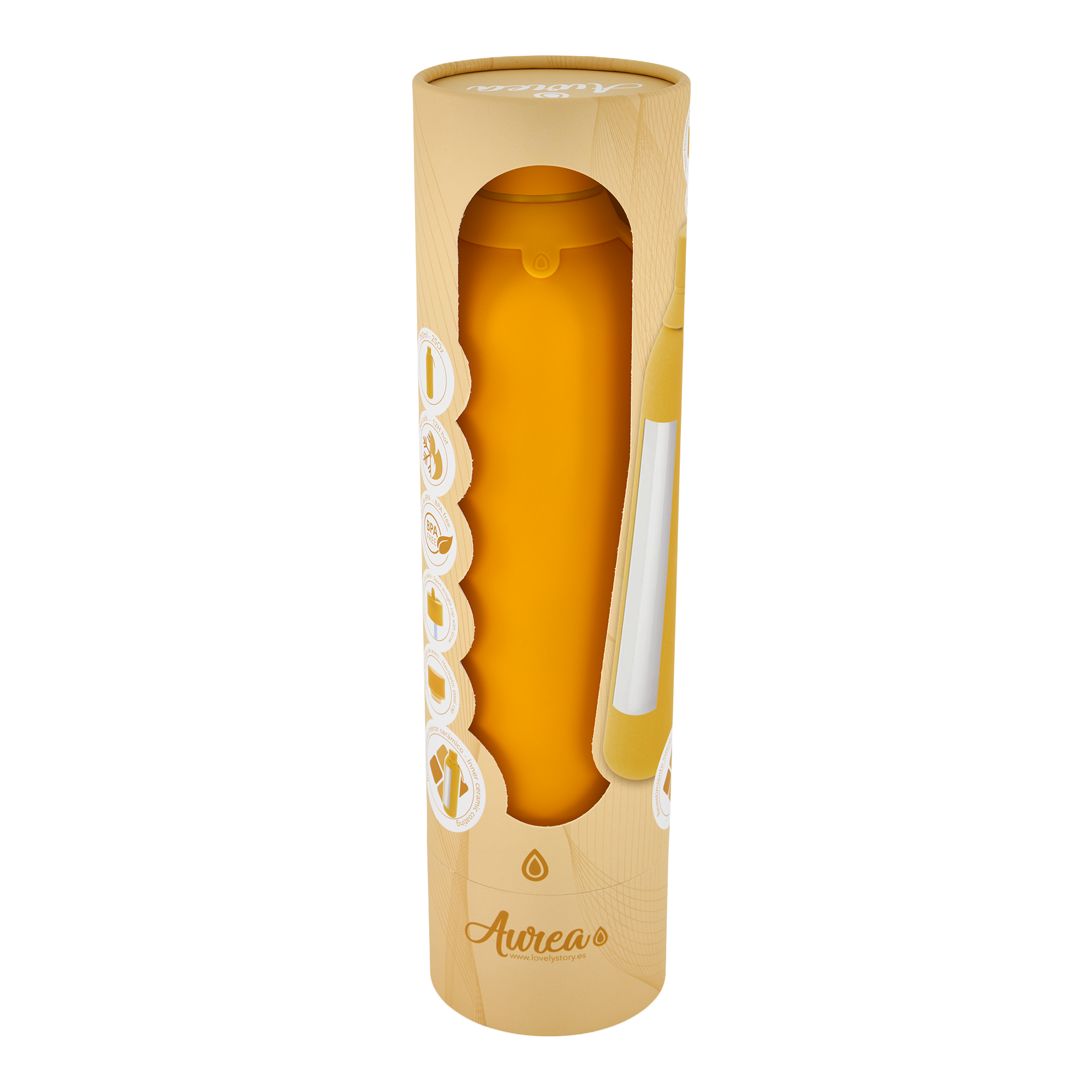 Botella Térmica de Acero Inoxidable con Interior Cerámico y Doble Tapón – Autumn Vibes | Aurea