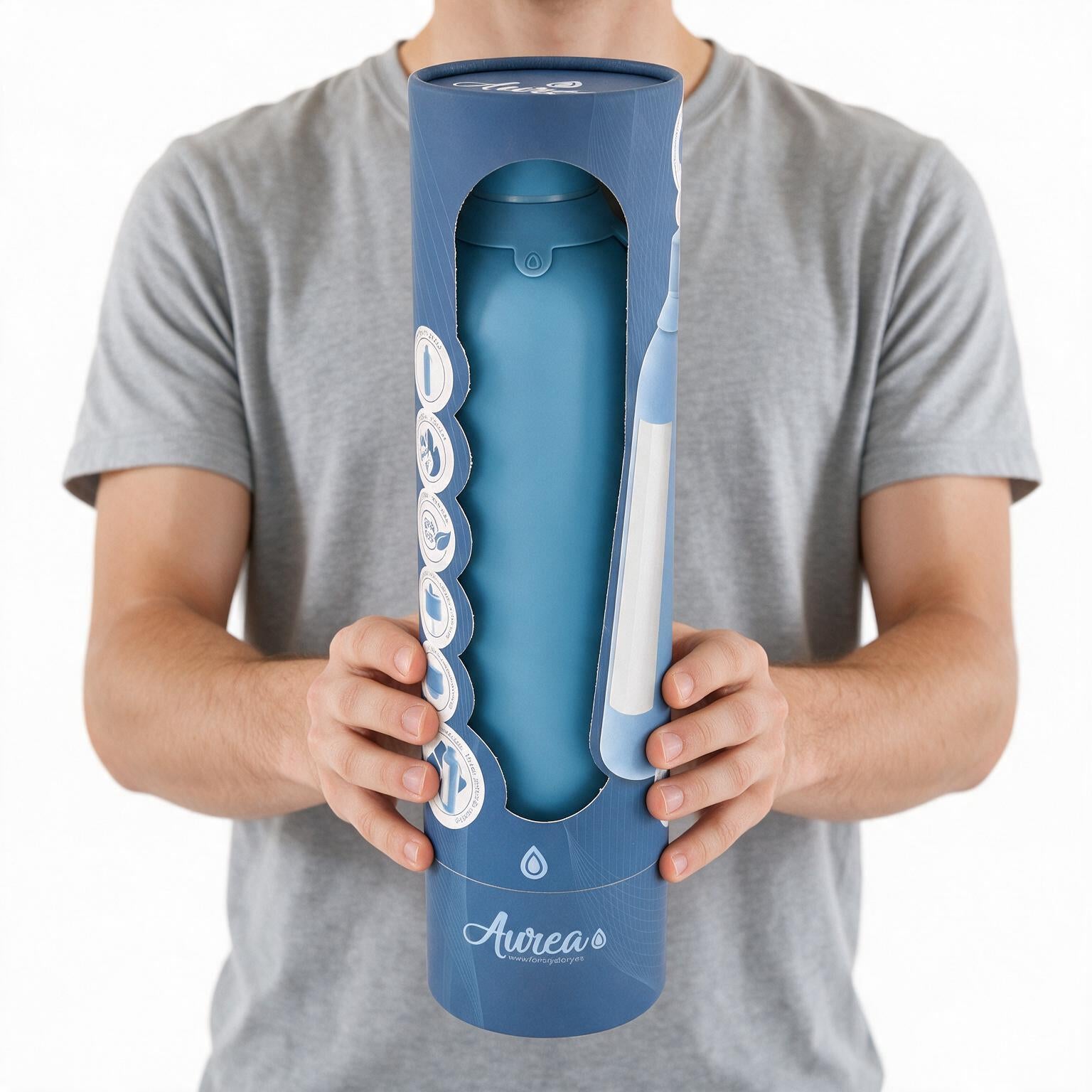 Botella Térmica de Acero Inoxidable con Interior Cerámico y Doble Tapón – Lisa | Aurea