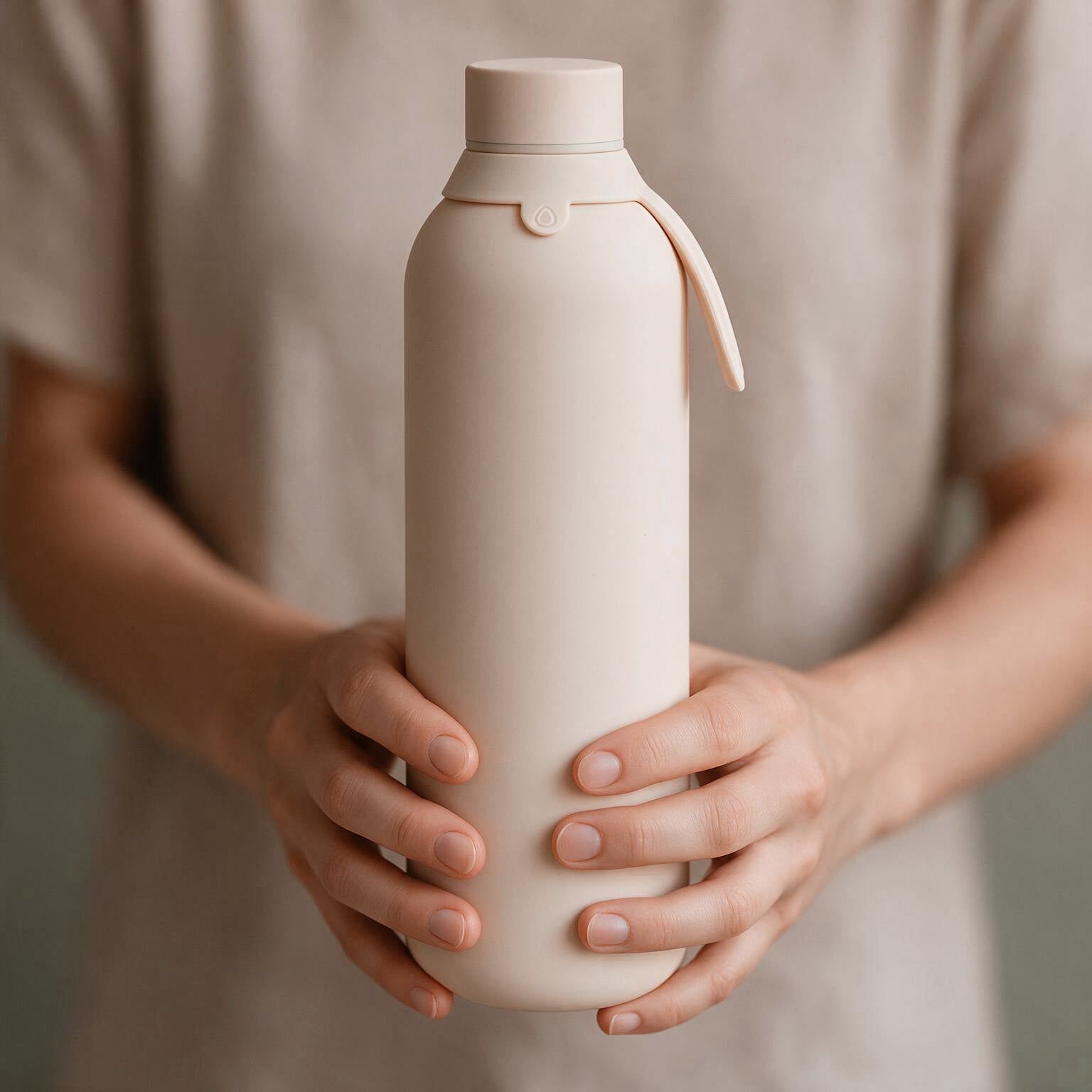 Botella Térmica de Acero Inoxidable con Interior Cerámico y Doble Tapón – Lisa | Aurea
