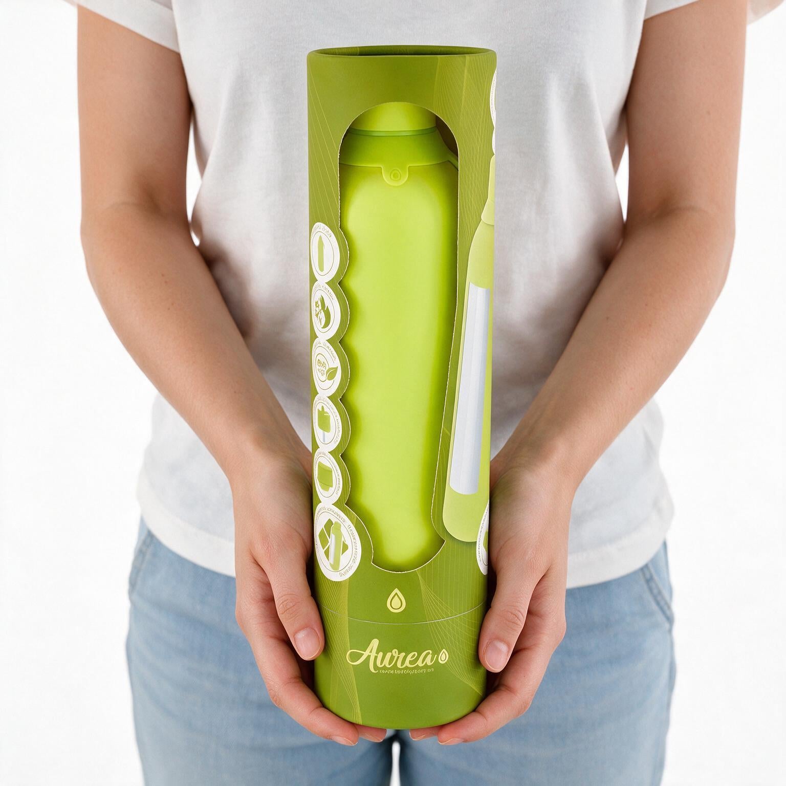 Botella Térmica de Acero Inoxidable con Interior Cerámico y Doble Tapón – Lisa | Aurea