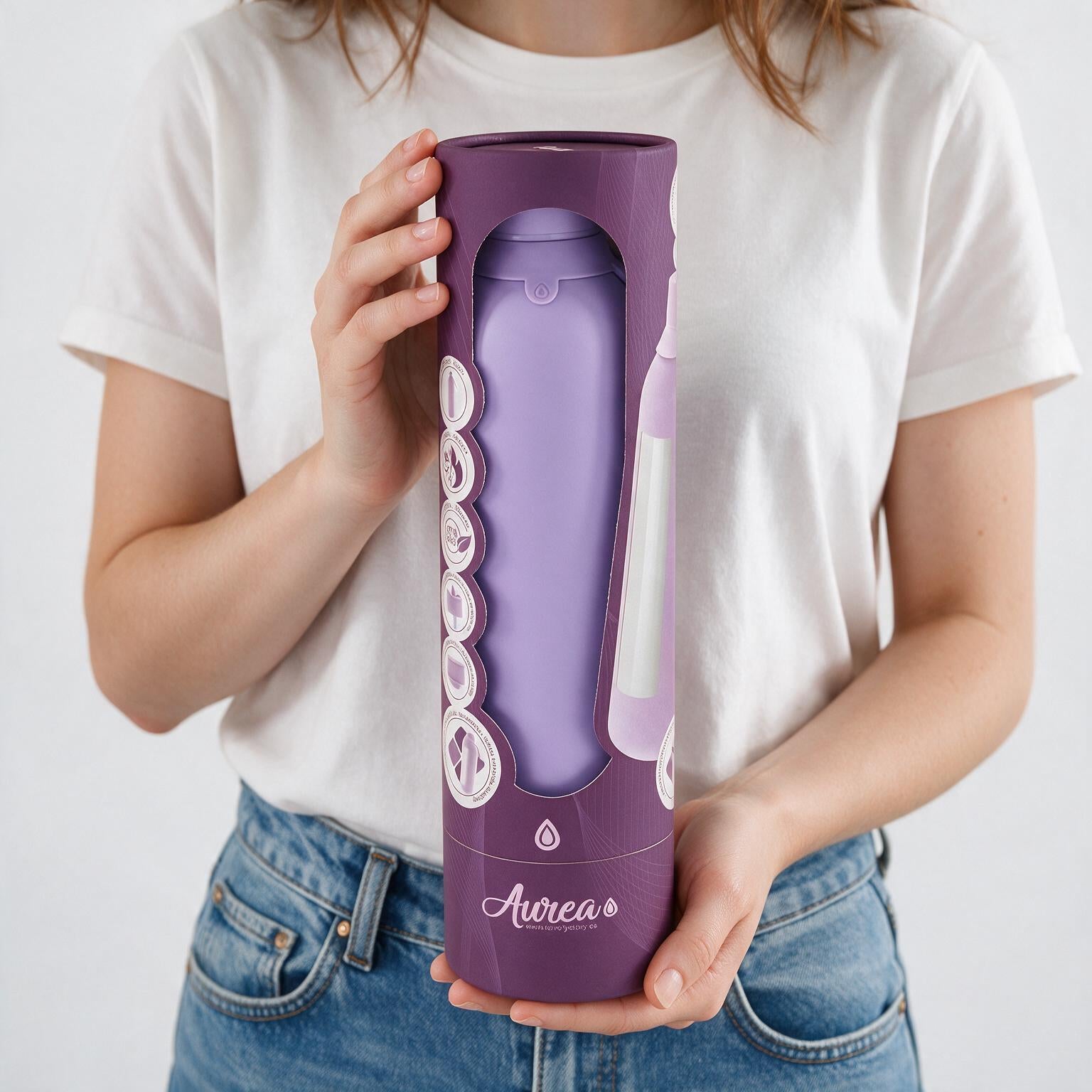 Botella Térmica de Acero Inoxidable con Interior Cerámico y Doble Tapón – Lisa | Aurea