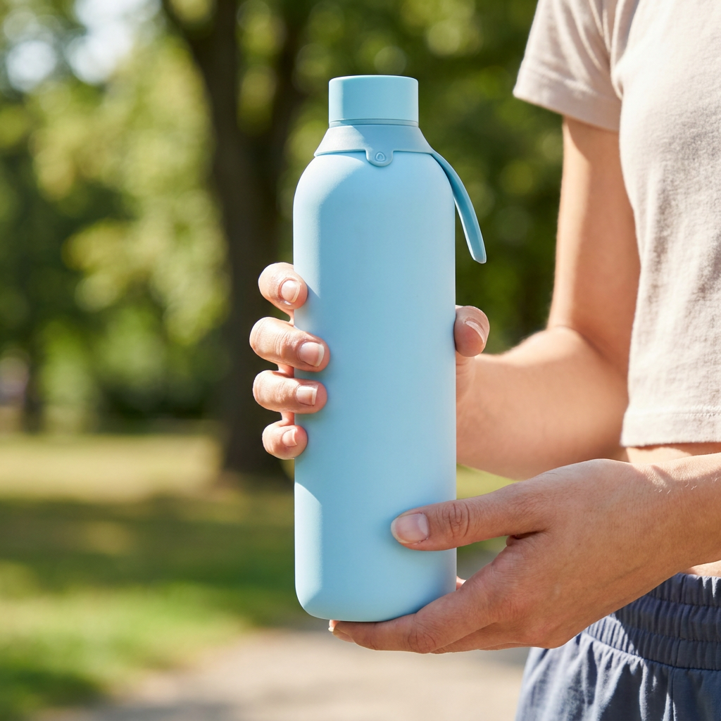 Botella Térmica de Acero Inoxidable con Interior Cerámico y Doble Tapón – Lisa | Aurea
