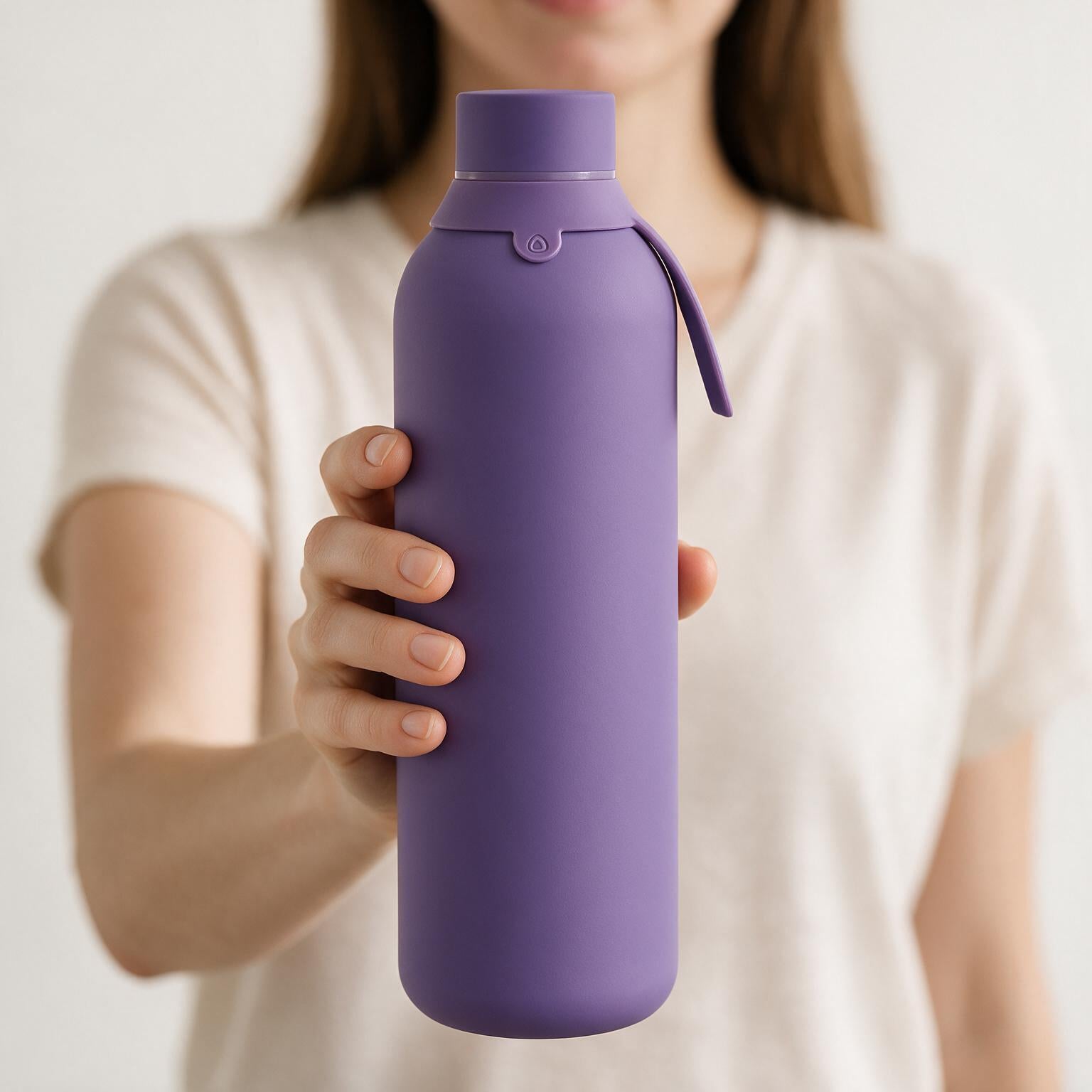 Botella Térmica de Acero Inoxidable con Interior Cerámico y Doble Tapón – Lisa | Aurea