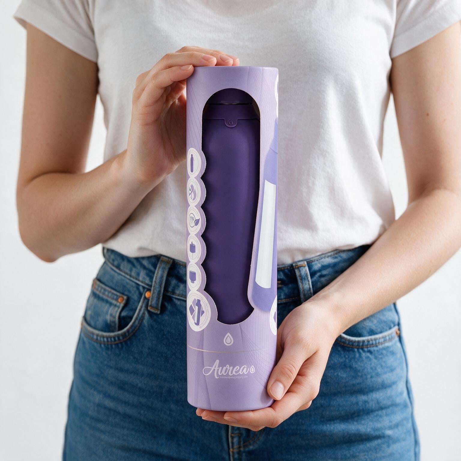 Botella Térmica de Acero Inoxidable con Interior Cerámico y Doble Tapón – Lisa | Aurea