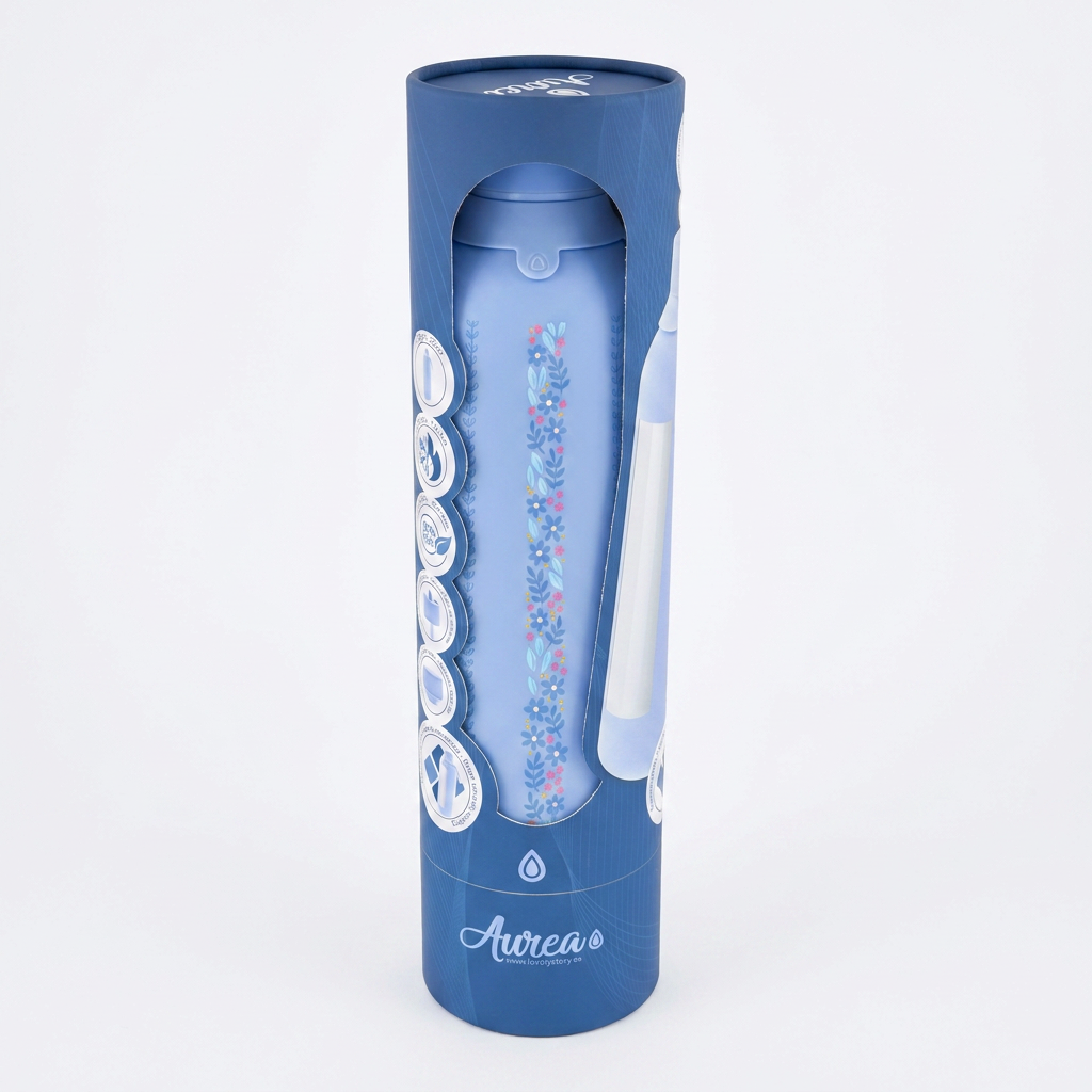 Botella Térmica de Acero Inoxidable con Interior Cerámico y Doble Tapón – Petal Lines | Aurea