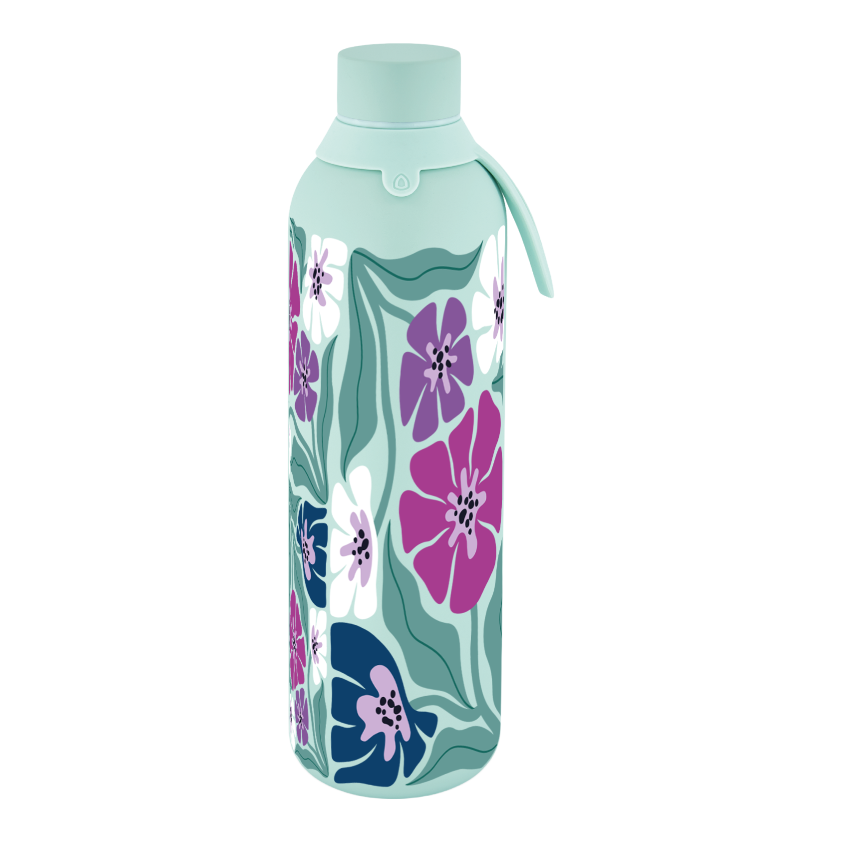 Botella Térmica de Acero Inoxidable con Interior Cerámico y Doble Tapón – Tropic Bloom | Aurea