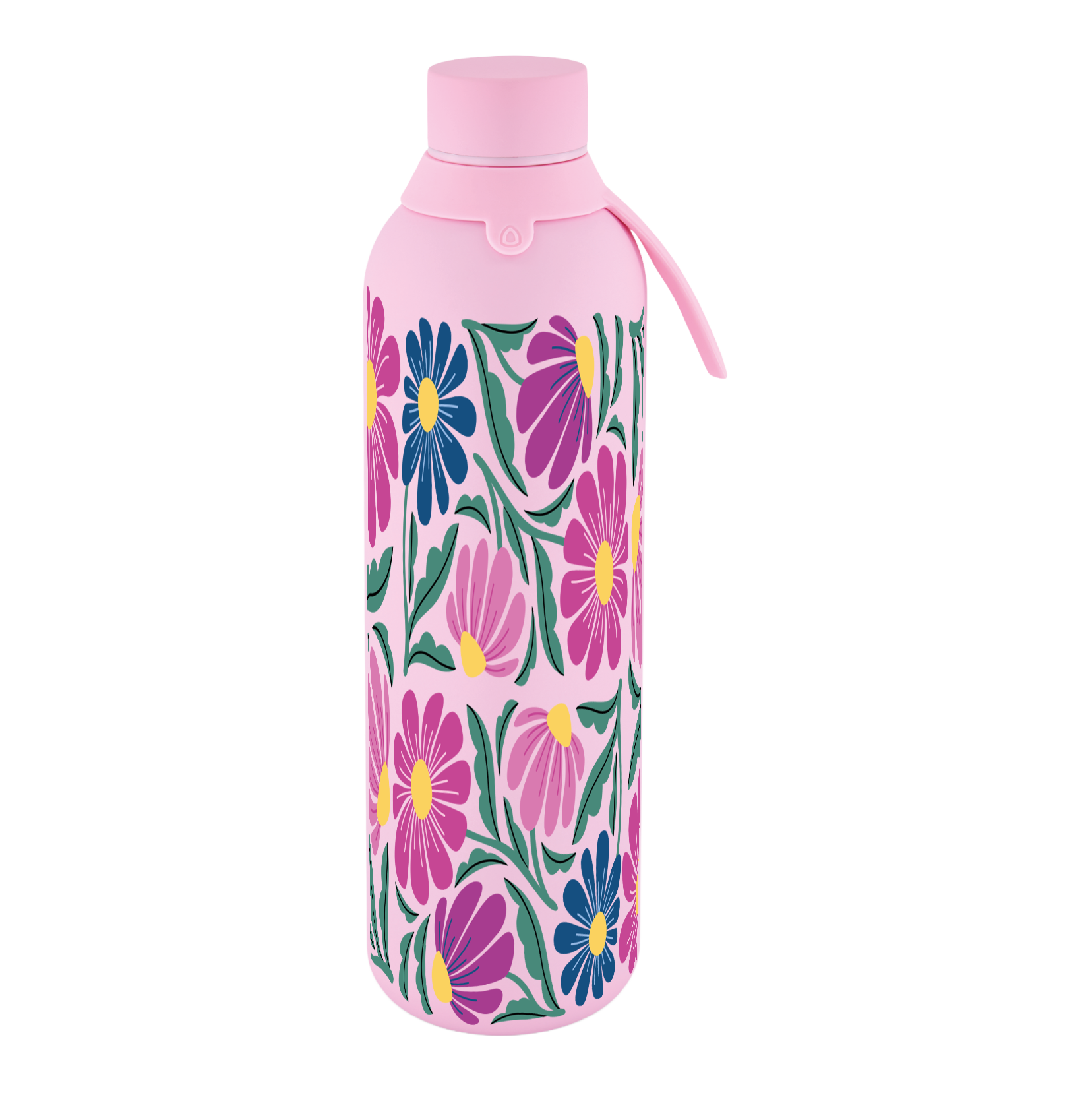 Botella Térmica de Acero Inoxidable con Interior Cerámico y Doble Tapón – Tropic Bloom | Aurea