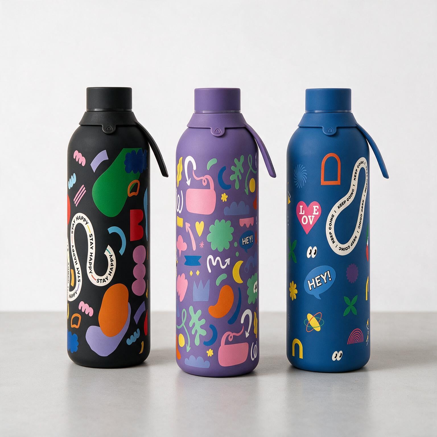 Botella Térmica de Acero Inoxidable con Interior Cerámico y Doble Tapón – Keep Moving | Aurea