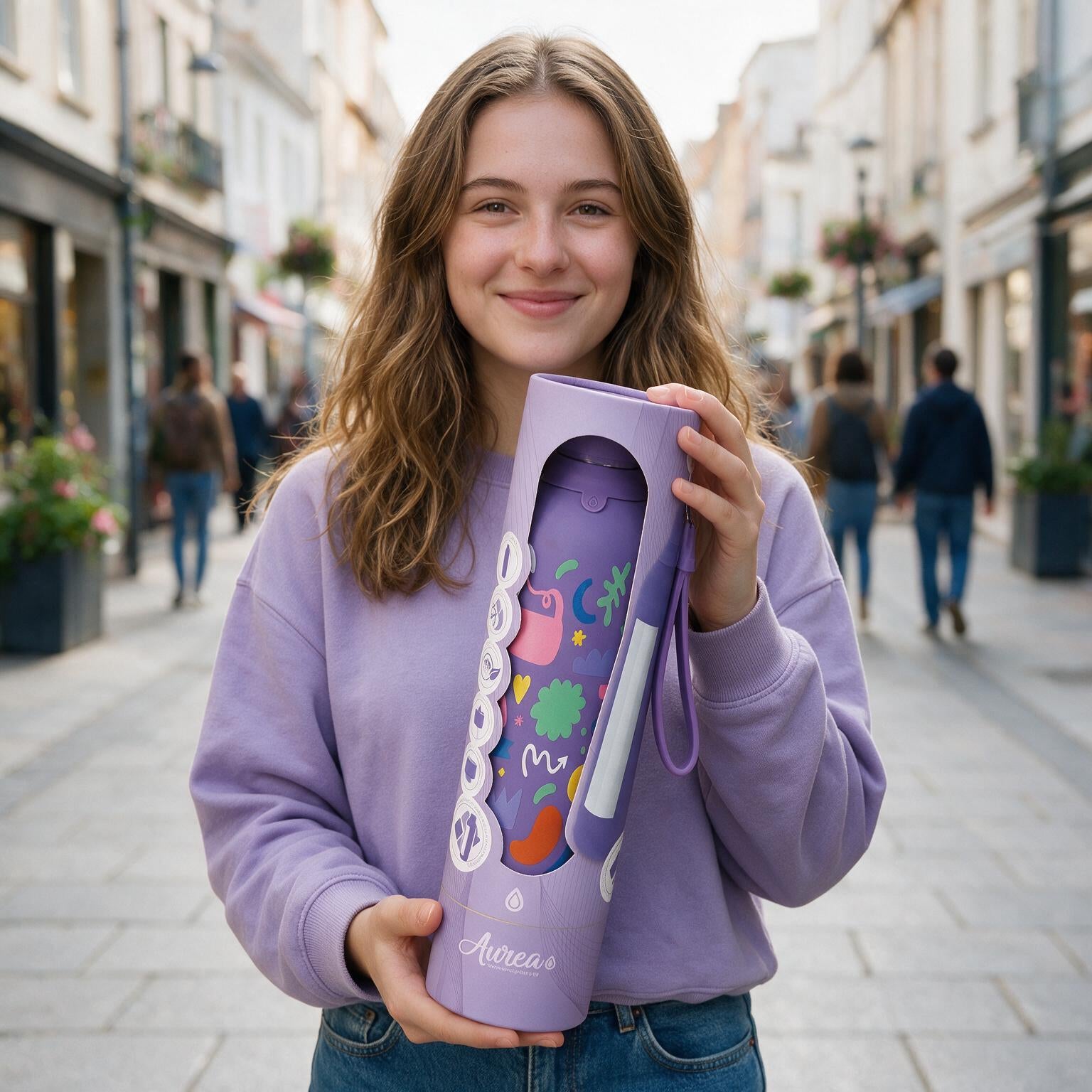 Botella Térmica de Acero Inoxidable con Interior Cerámico y Doble Tapón – Keep Moving | Aurea