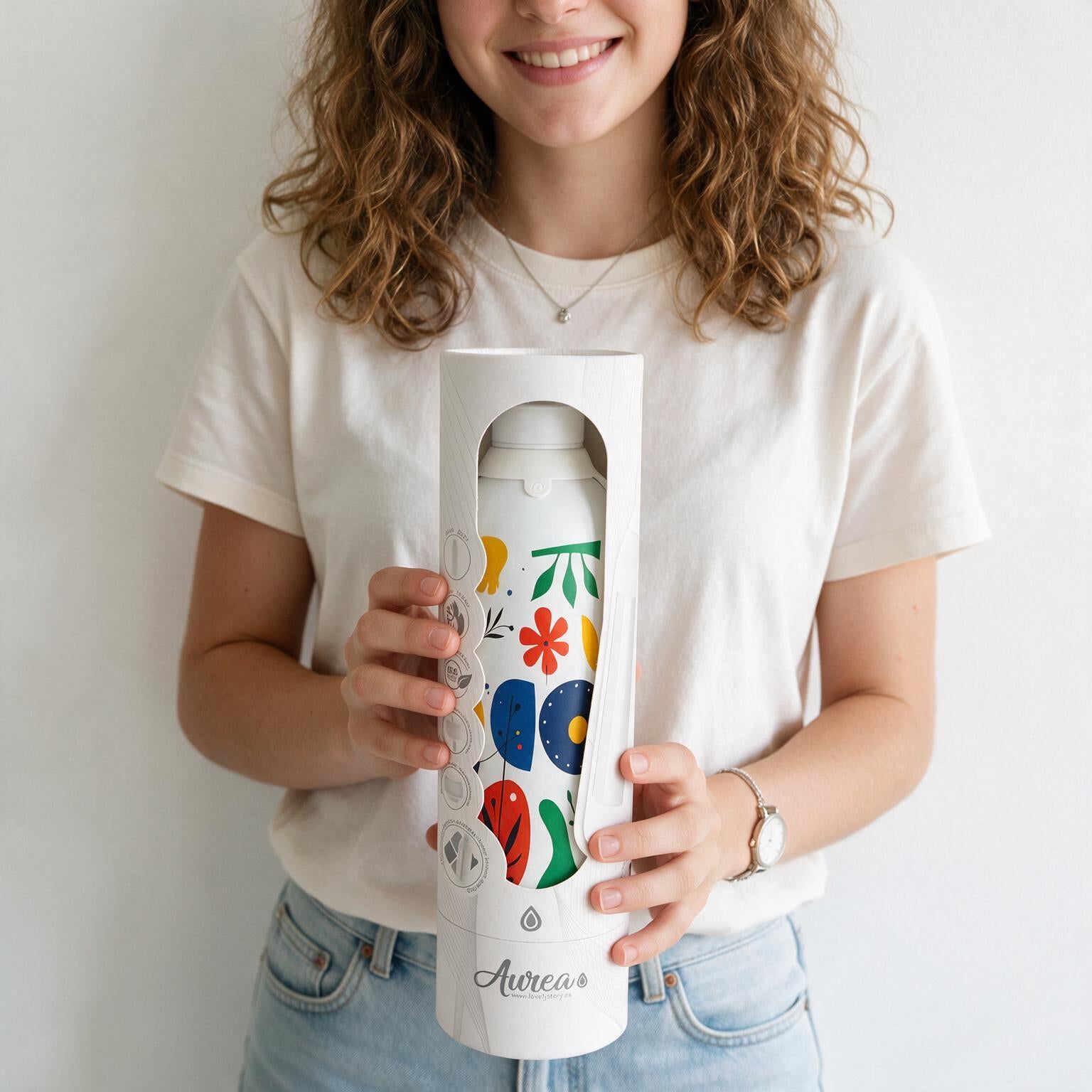 Botella Térmica de Acero Inoxidable con Interior Cerámico y Doble Tapón – Happy Garden | Aurea