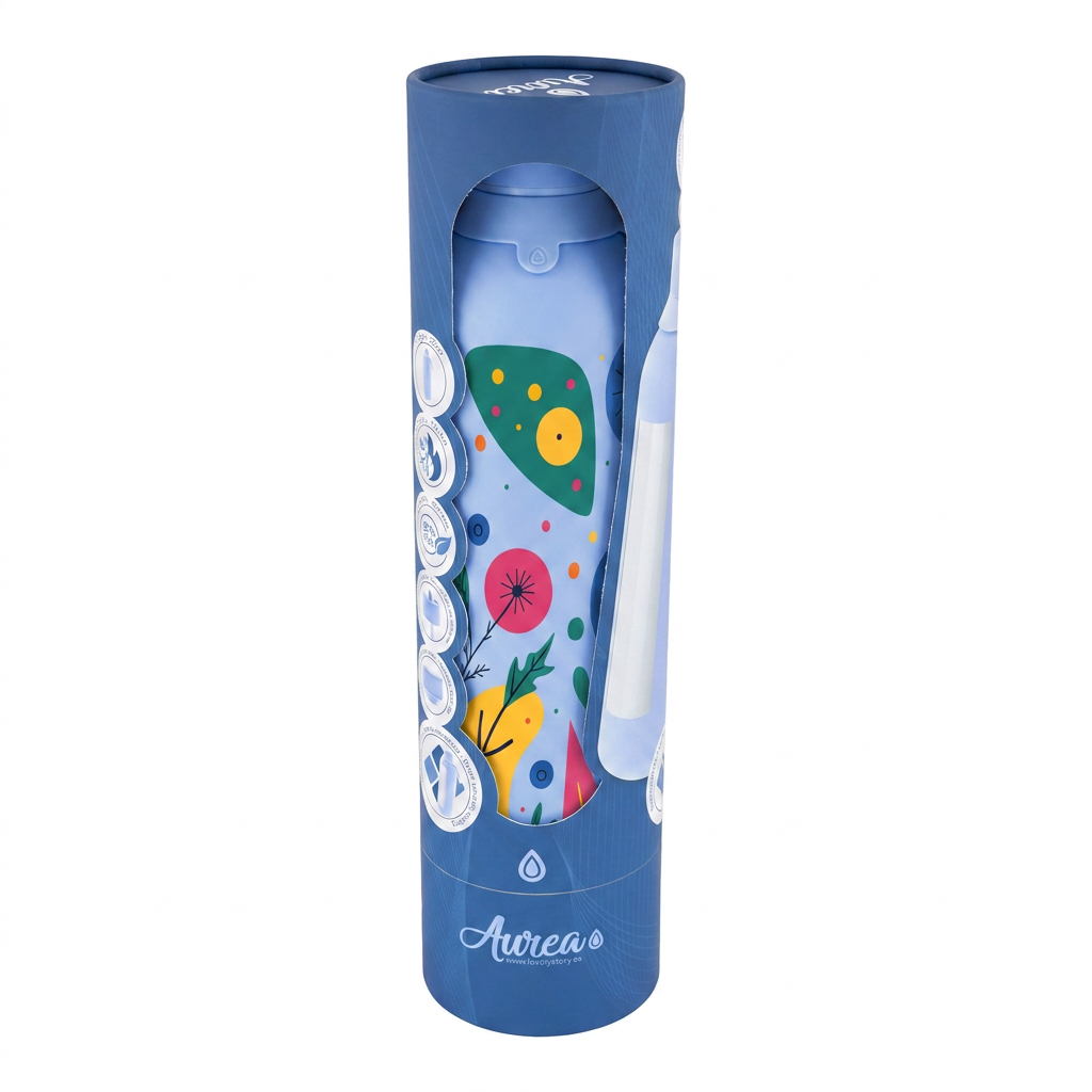 Botella Térmica de Acero Inoxidable con Interior Cerámico y Doble Tapón – Happy Garden | Aurea