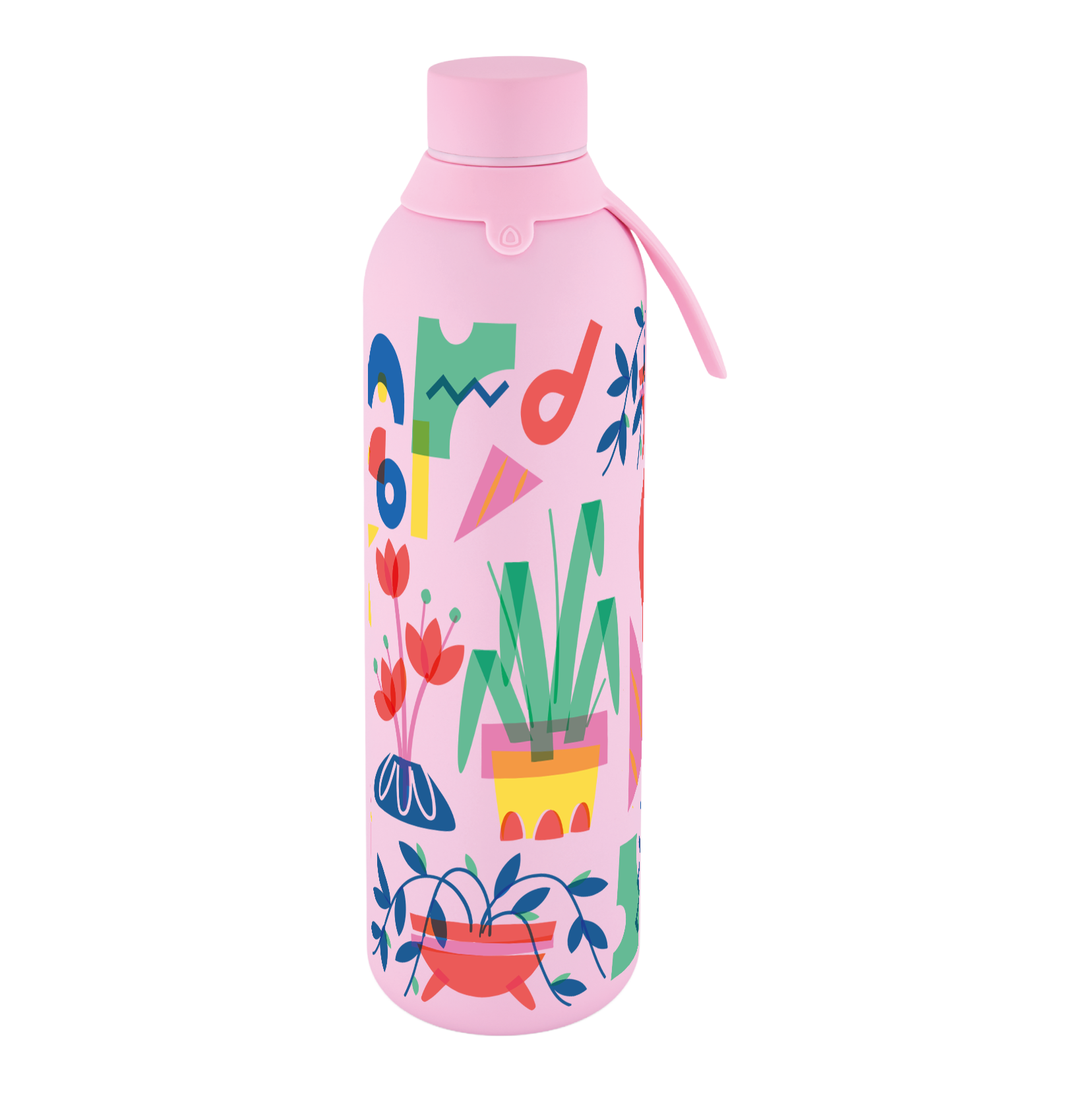 Botella Térmica de Acero Inoxidable con Interior Cerámico y Doble Tapón – Little Botanical | Aurea