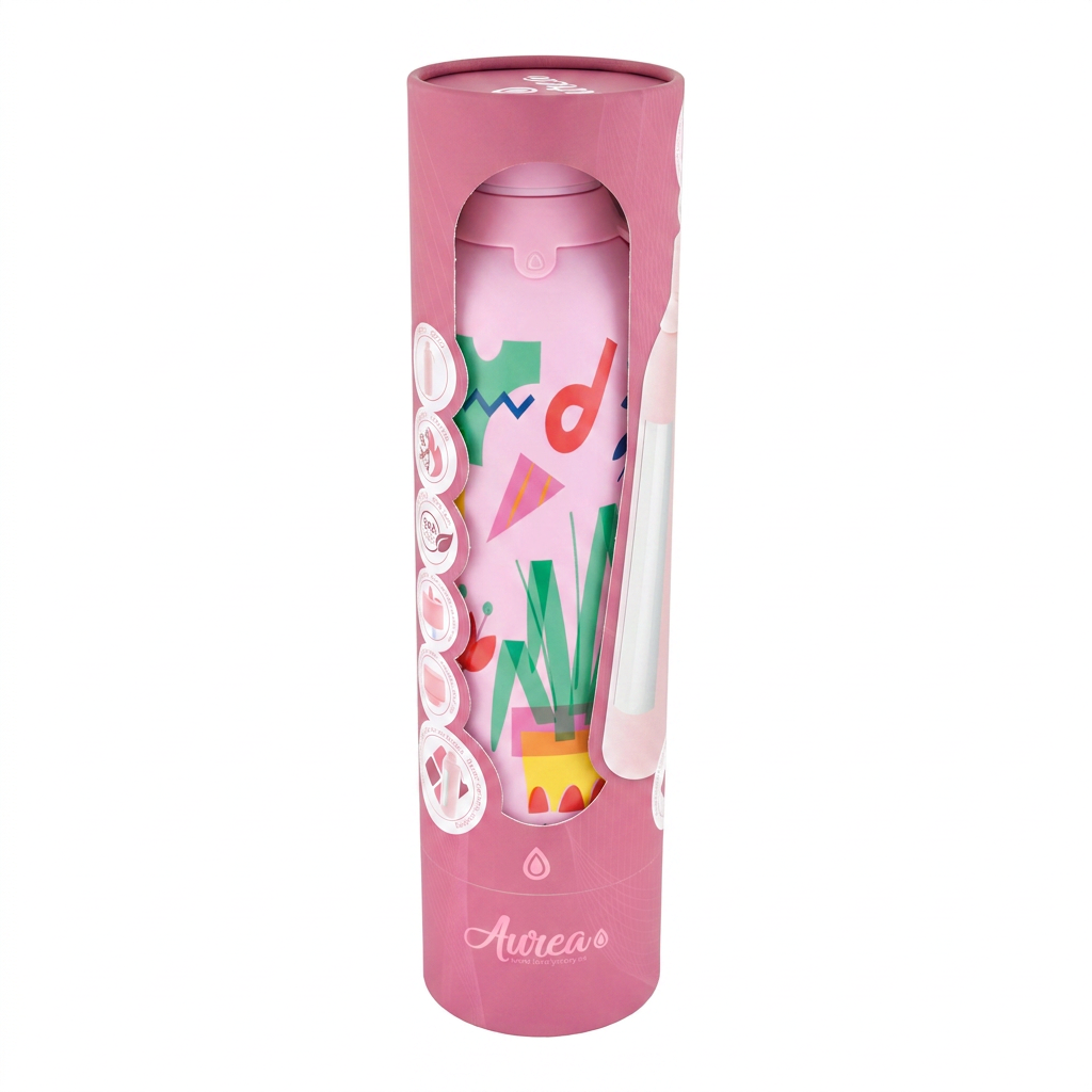Botella Térmica de Acero Inoxidable con Interior Cerámico y Doble Tapón – Little Botanical | Aurea