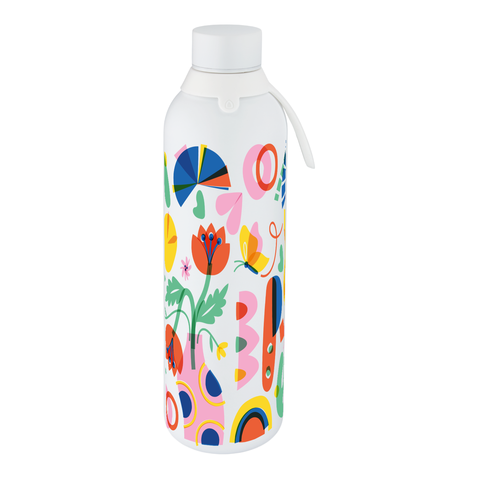Botella Térmica de Acero Inoxidable con Interior Cerámico y Doble Tapón – Little Botanical | Aurea