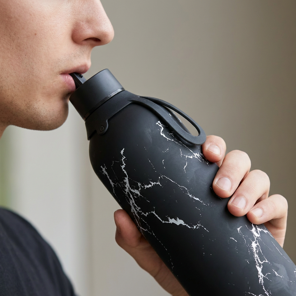 Botella Térmica de Acero Inoxidable con Interior Cerámico y Doble Tapón – Solid Stone | Aurea