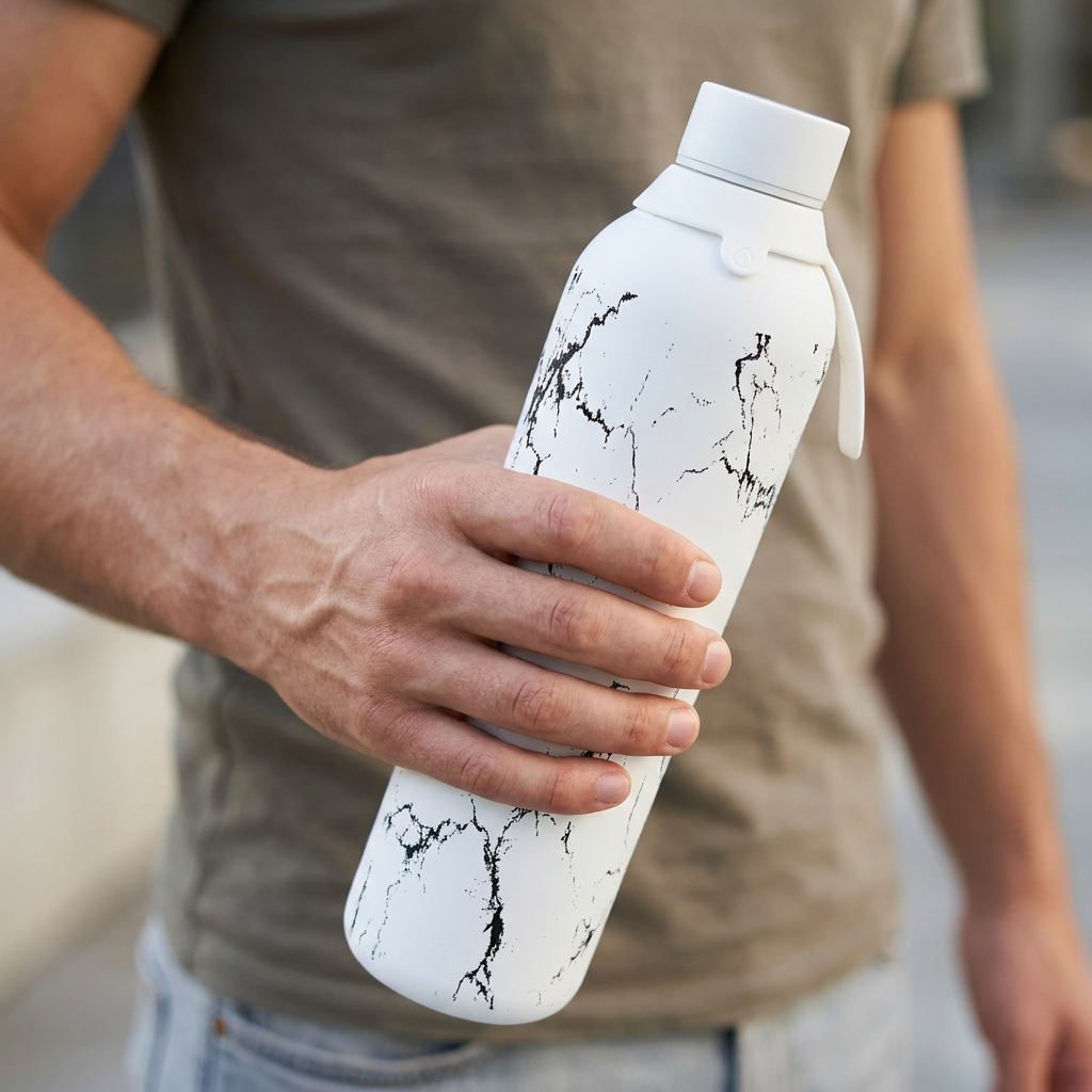 Botella Térmica de Acero Inoxidable con Interior Cerámico y Doble Tapón – Solid Stone | Aurea