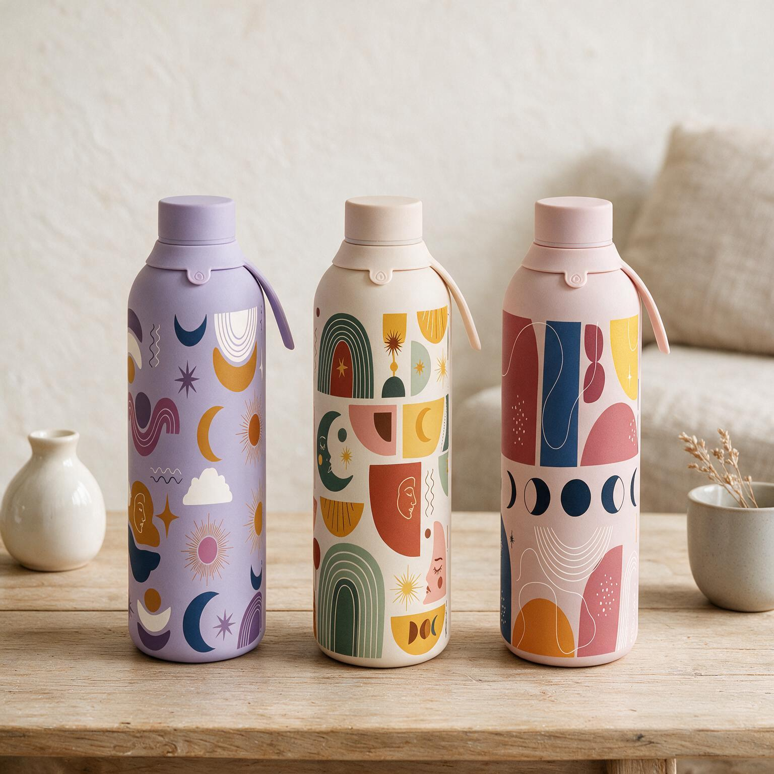 Botella Térmica de Acero Inoxidable con Interior Cerámico y Doble Tapón – Boho Soul | Aurea